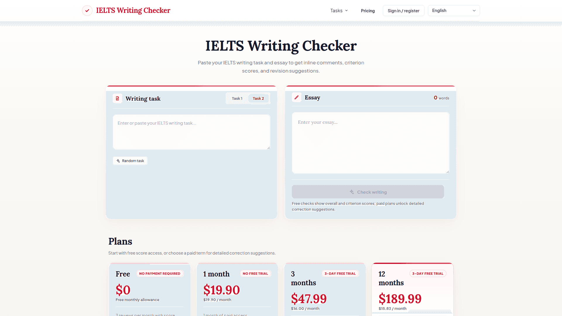 AI IELTS Essay Feedback Tool - Product Image
