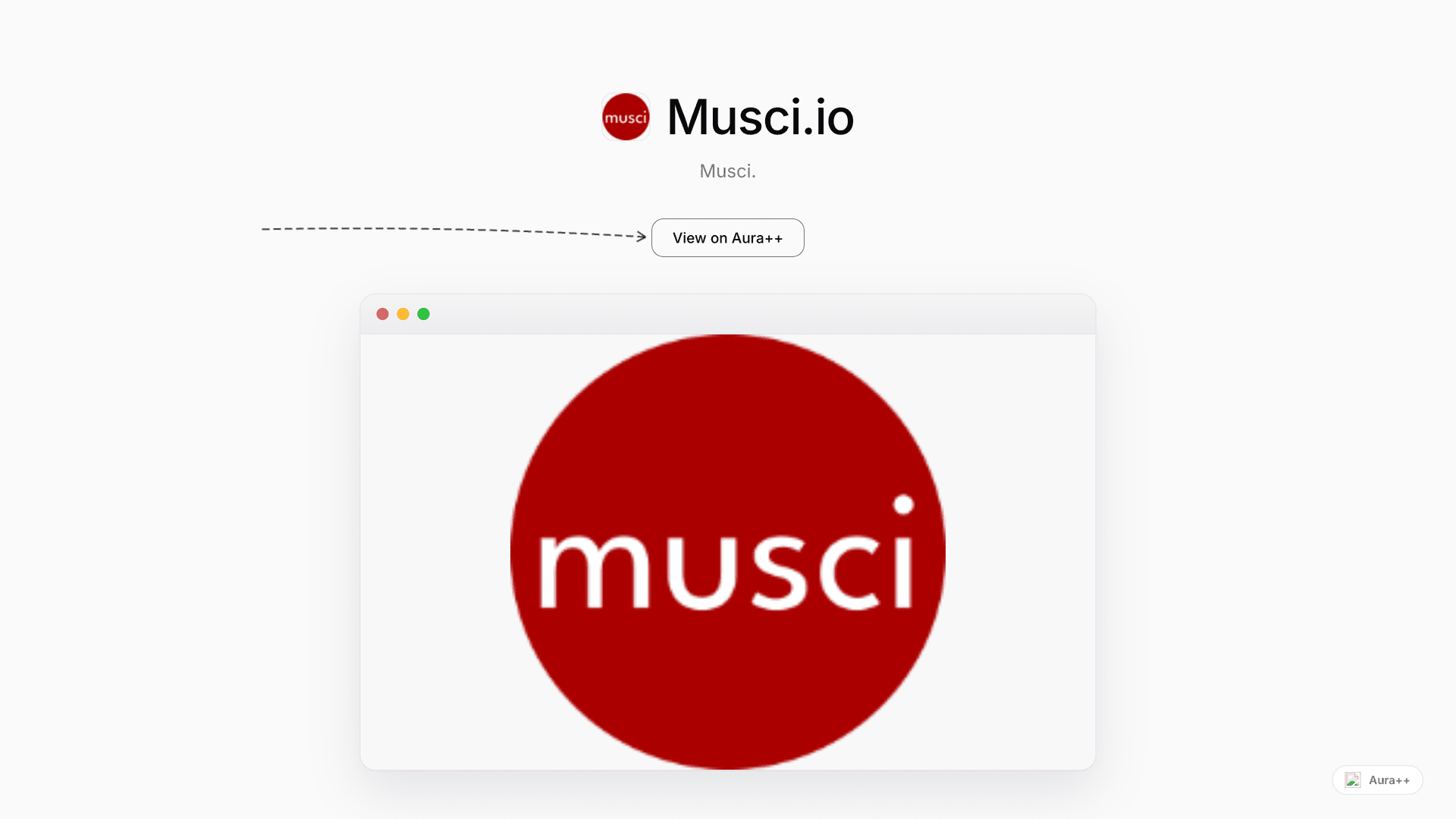 Musci.io - AI Music Generator launch story featured image on Aura++