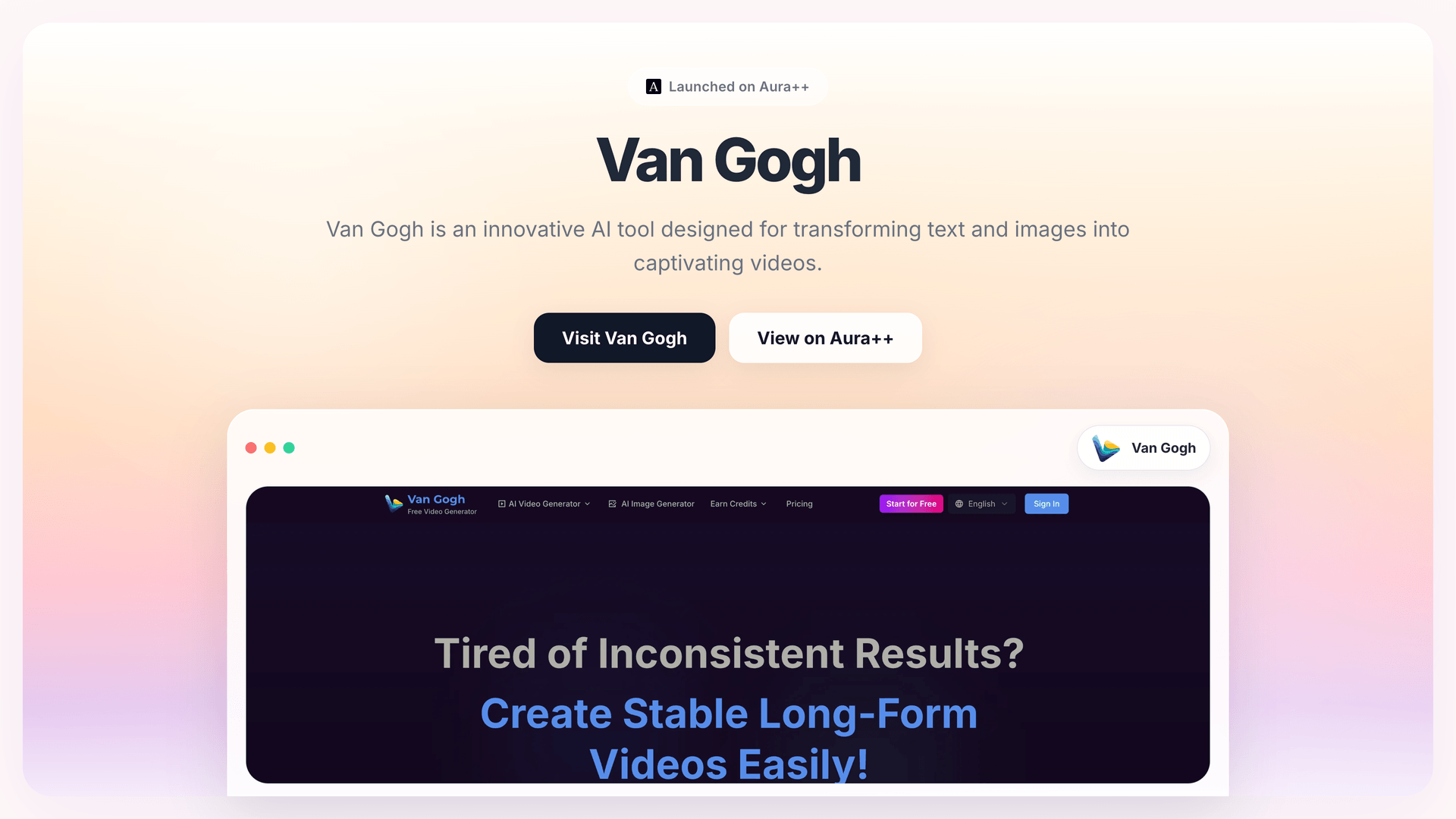 Van Gogh launch story featured image on Aura++
