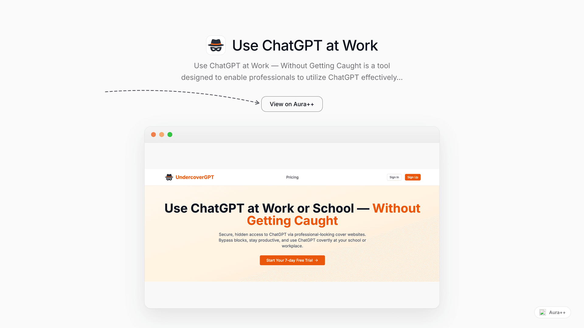 Use ChatGPT at Work launch story featured image on Aura++