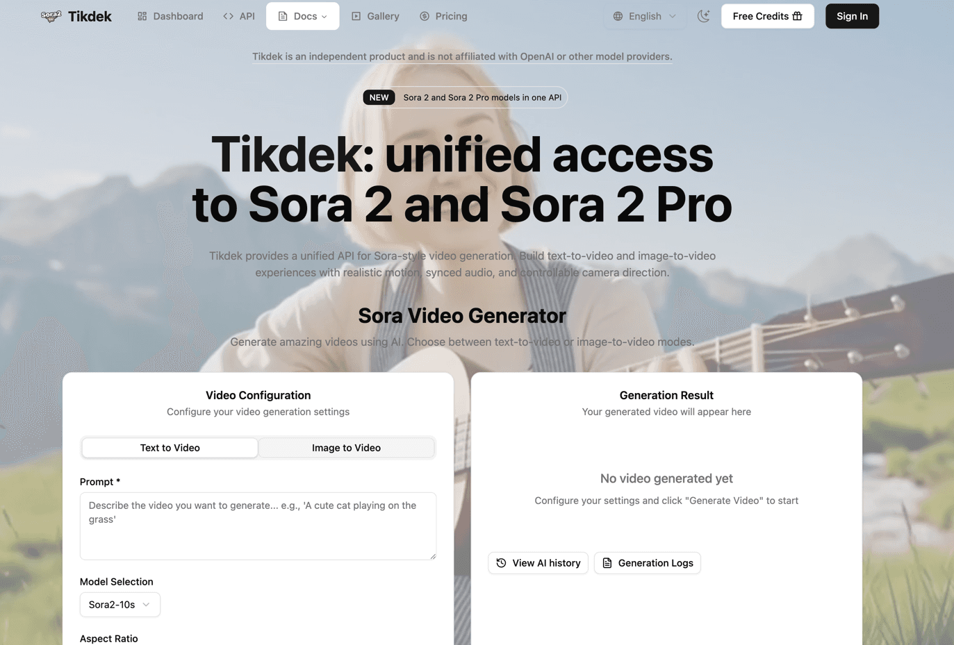 Sora 2 API product preview for startup listing on Aura++