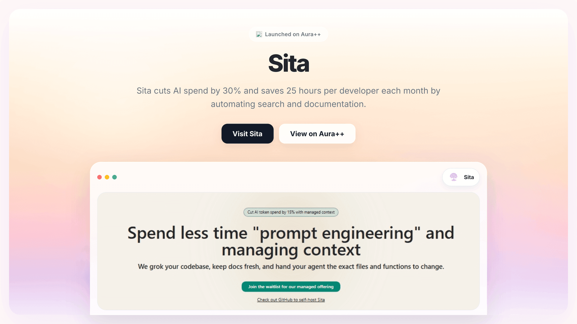 Sita launch story featured image on Aura++