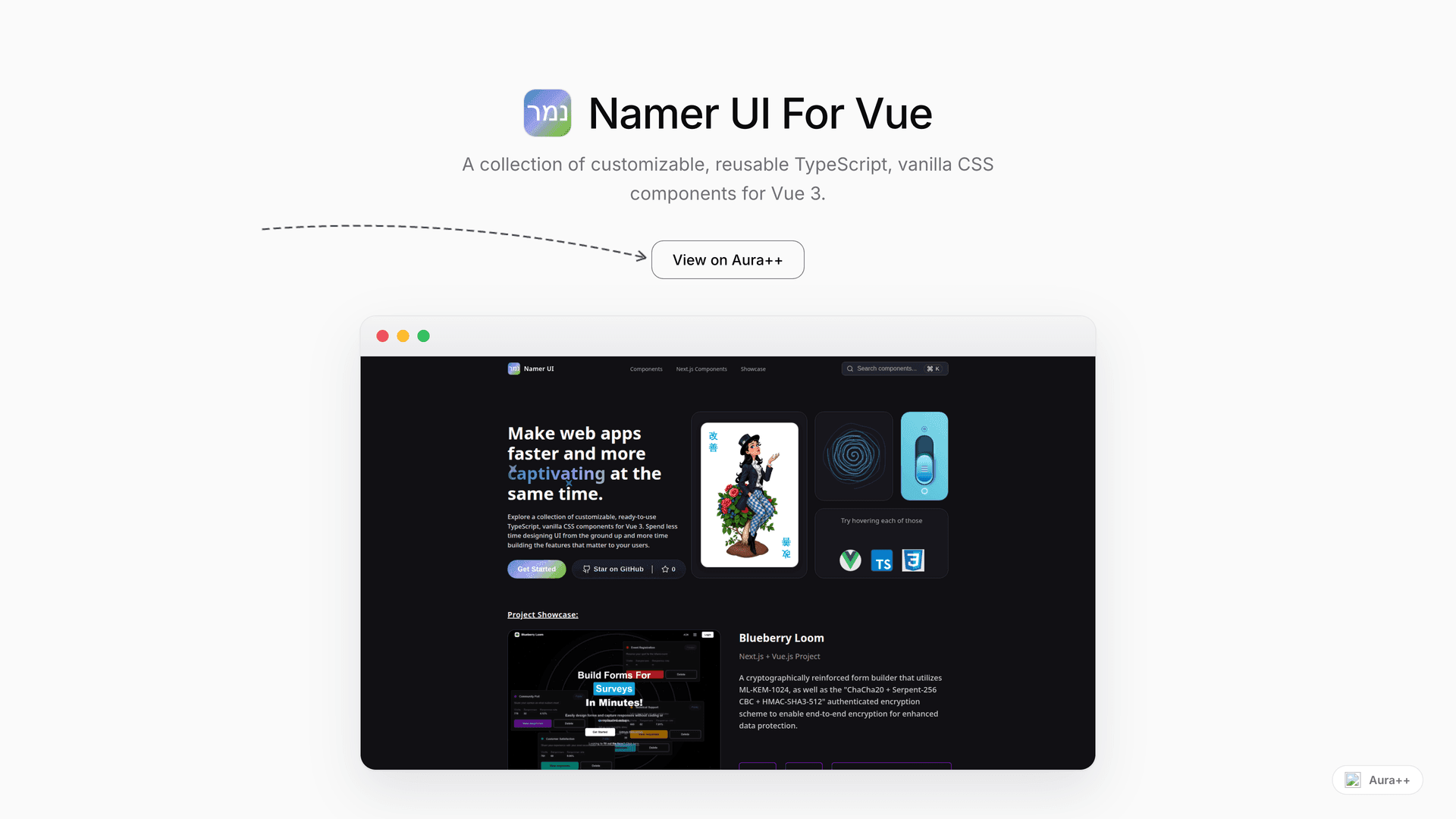 Namer UI For Vue launch story featured image on Aura++