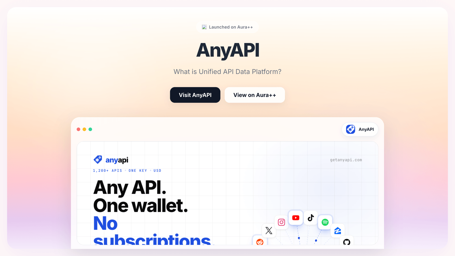 AnyAPI launch featured image on Aura++