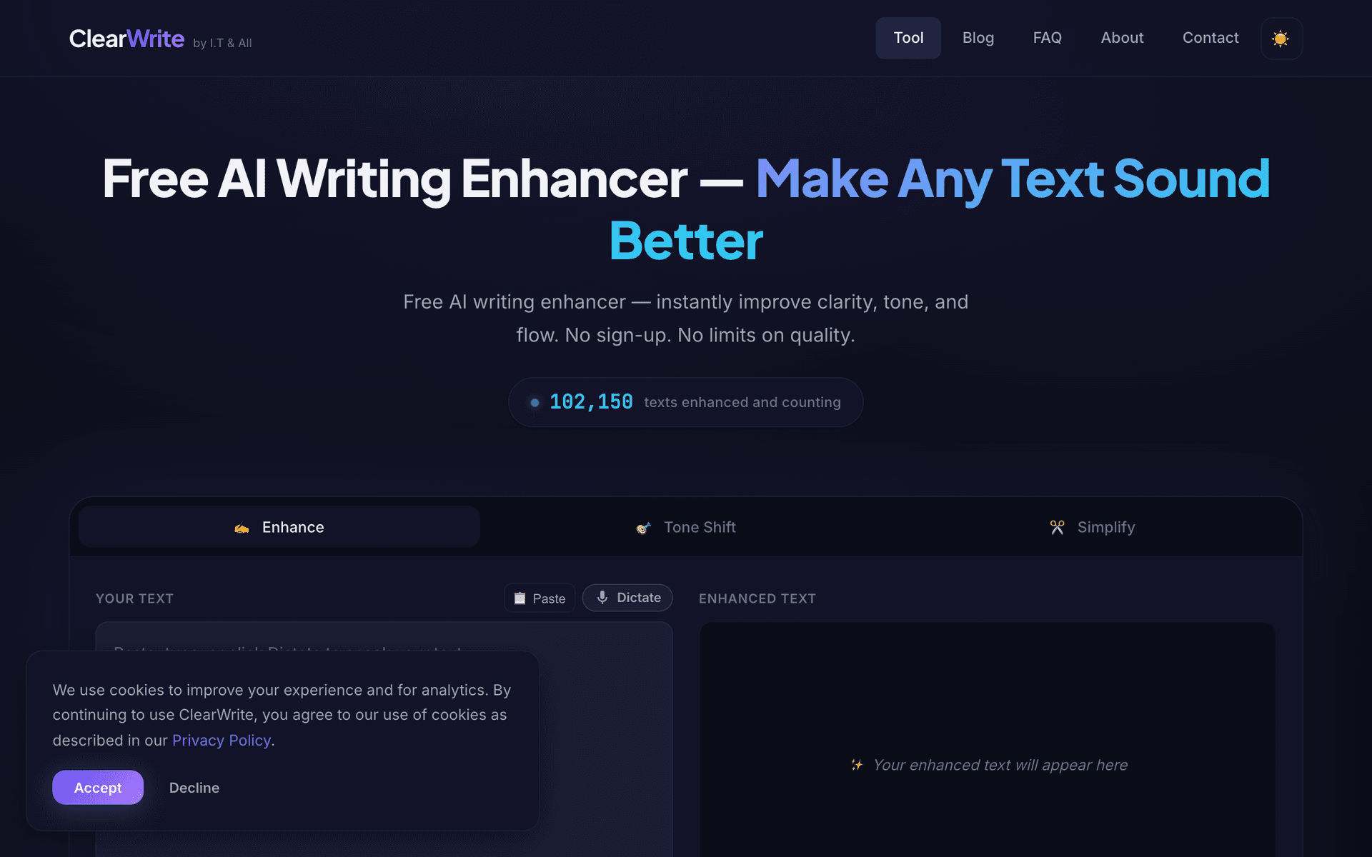 ClearWrite by IT & ALL product preview for startup listing on Aura++