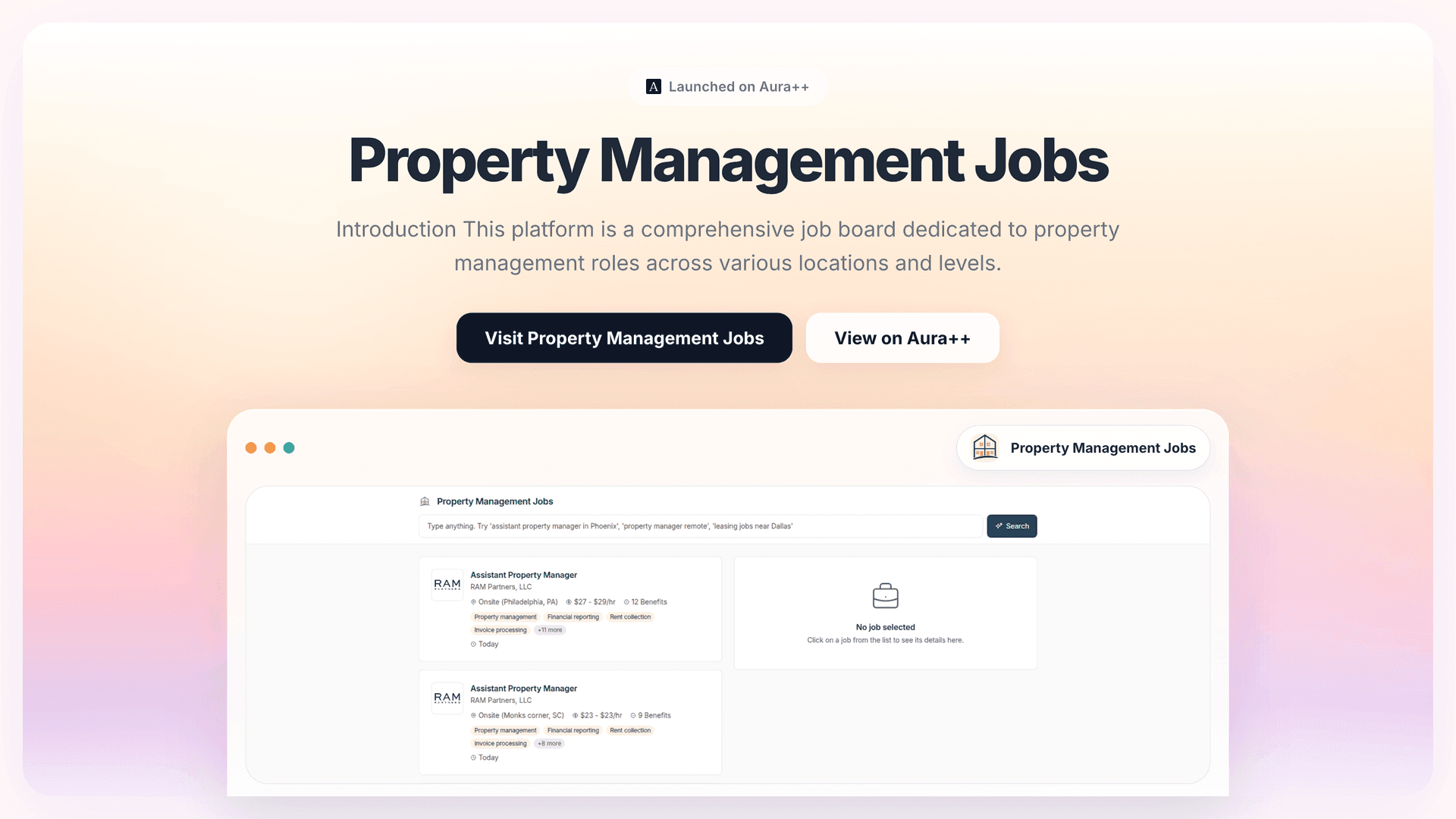 Property Management Jobs launch featured image on Aura++