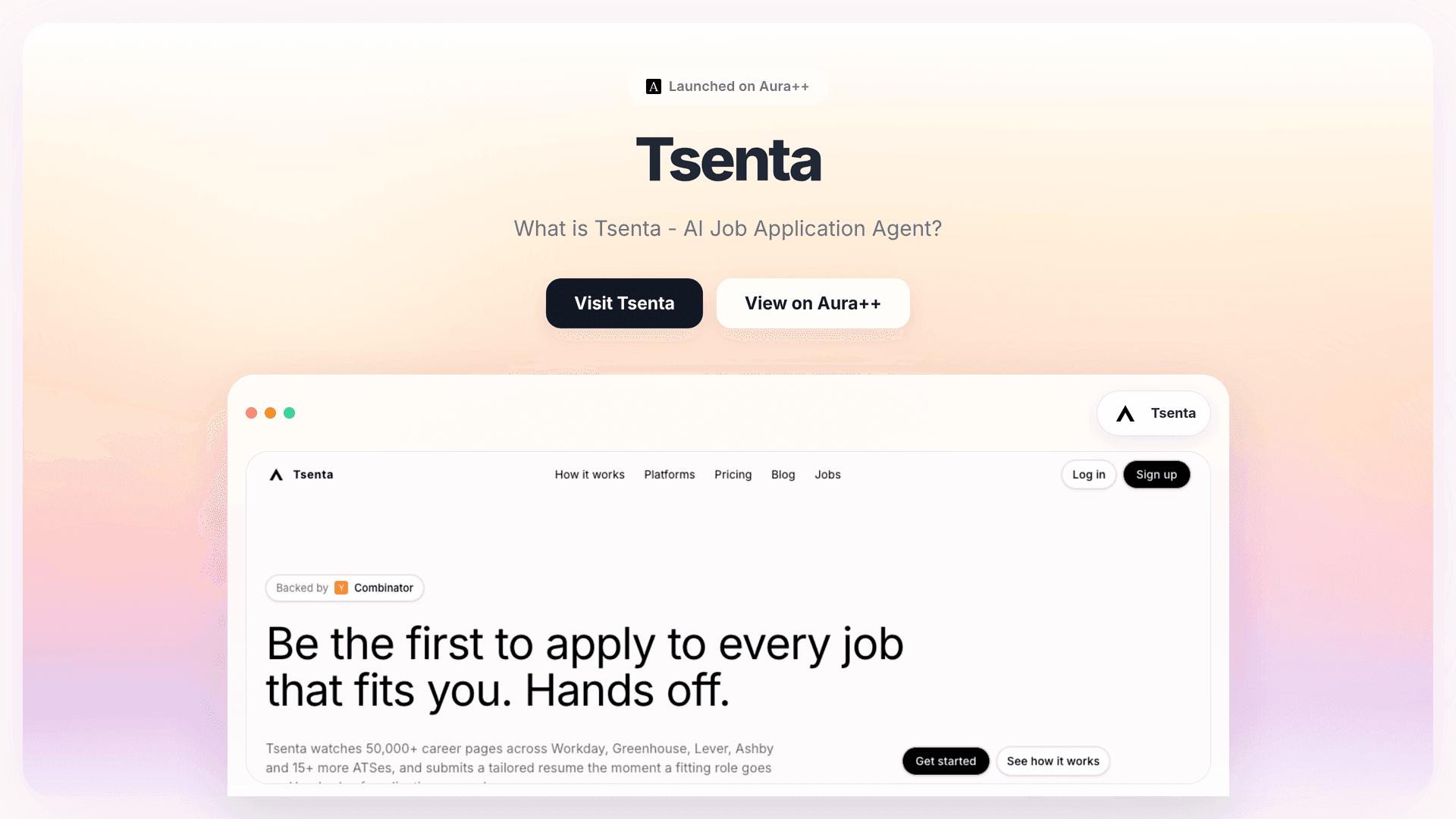Tsenta launch story featured image on Aura++