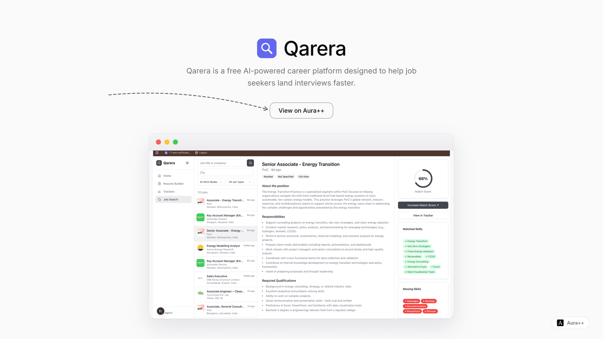 Qarera launch featured image on Aura++