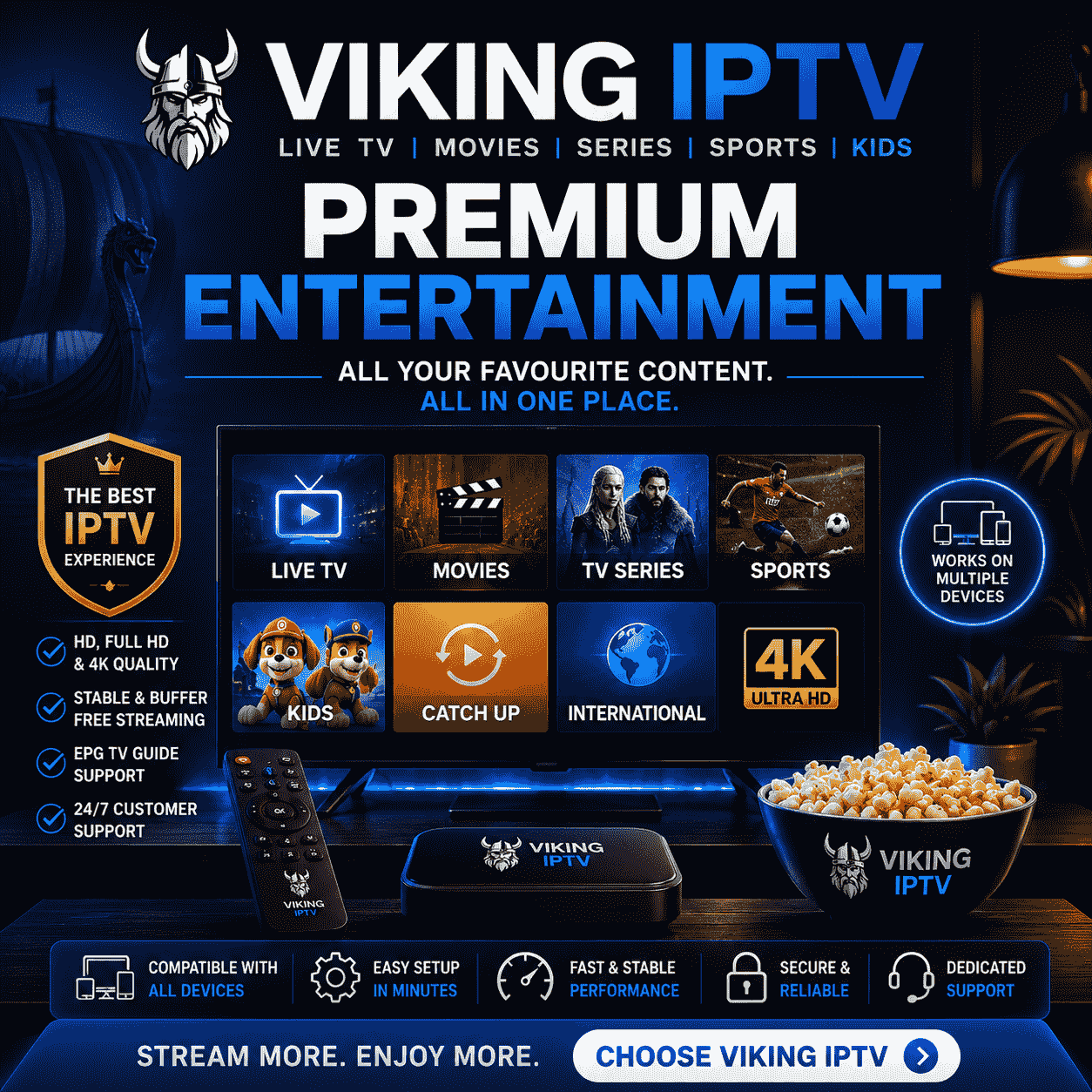Viking IPTV product preview for startup listing on Aura++
