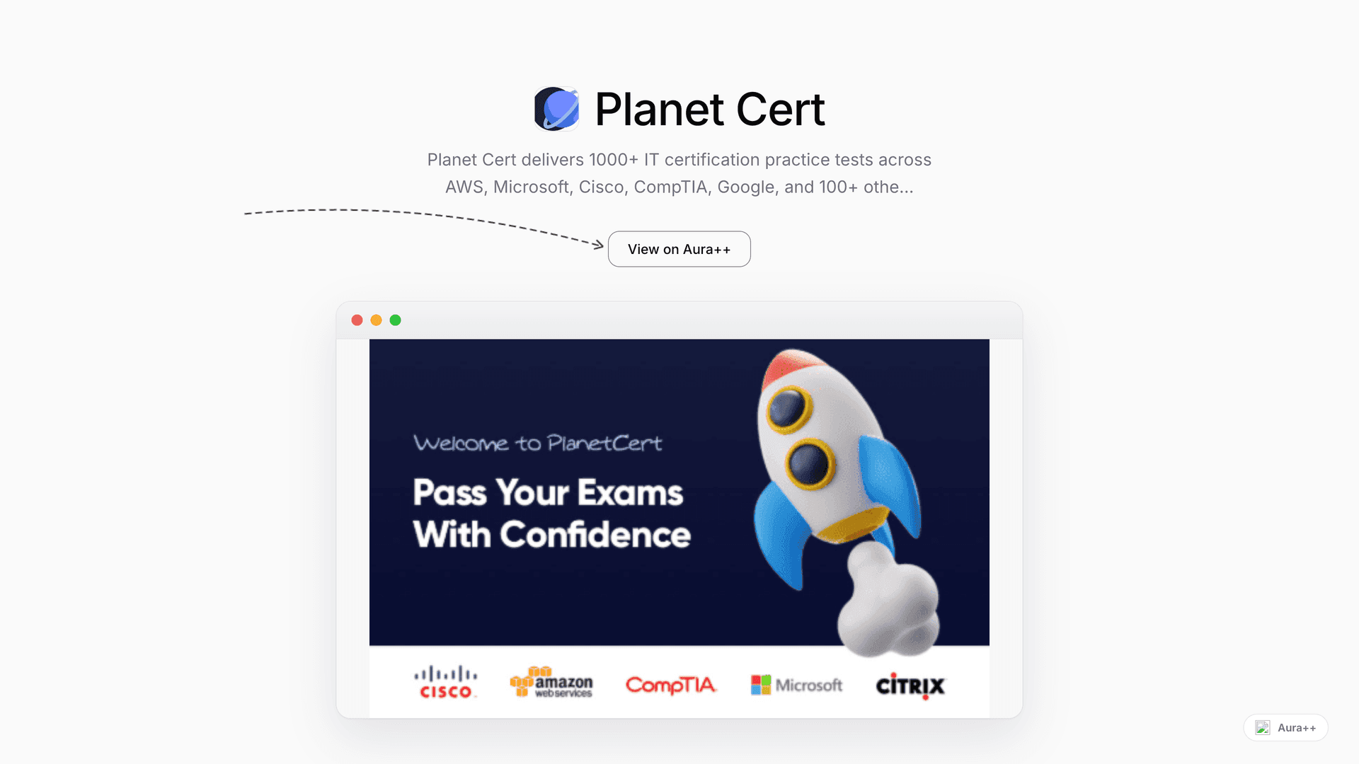 Planet Cert launch featured image on Aura++