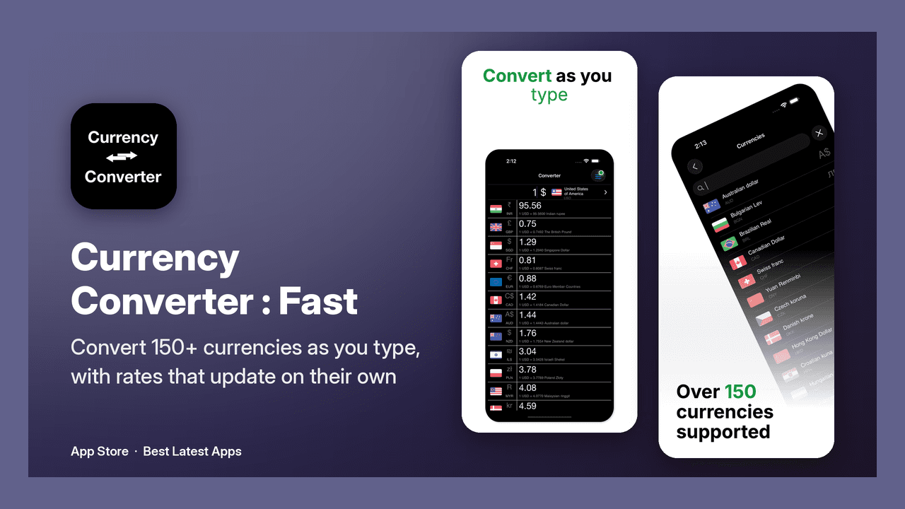 Currency Converter : Fast product preview for startup listing on Aura++