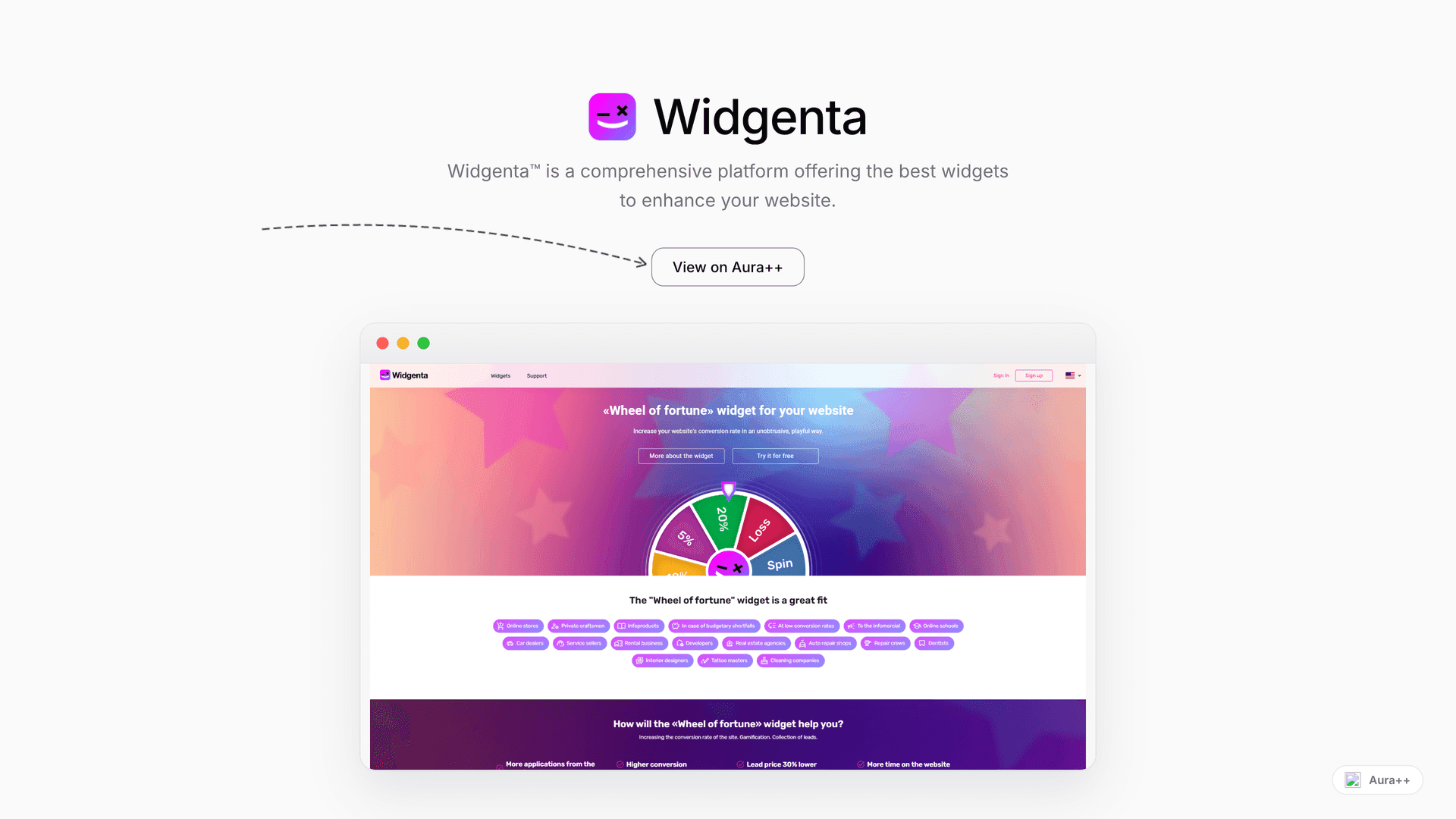 Widgenta launch story featured image on Aura++