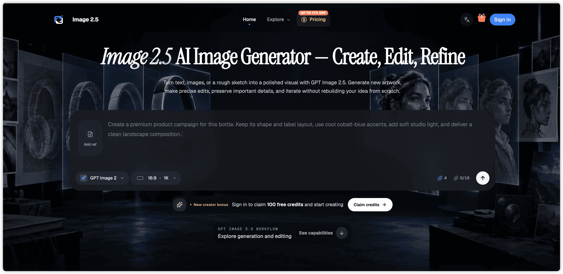 Image 2.5 product preview for startup listing on Aura++