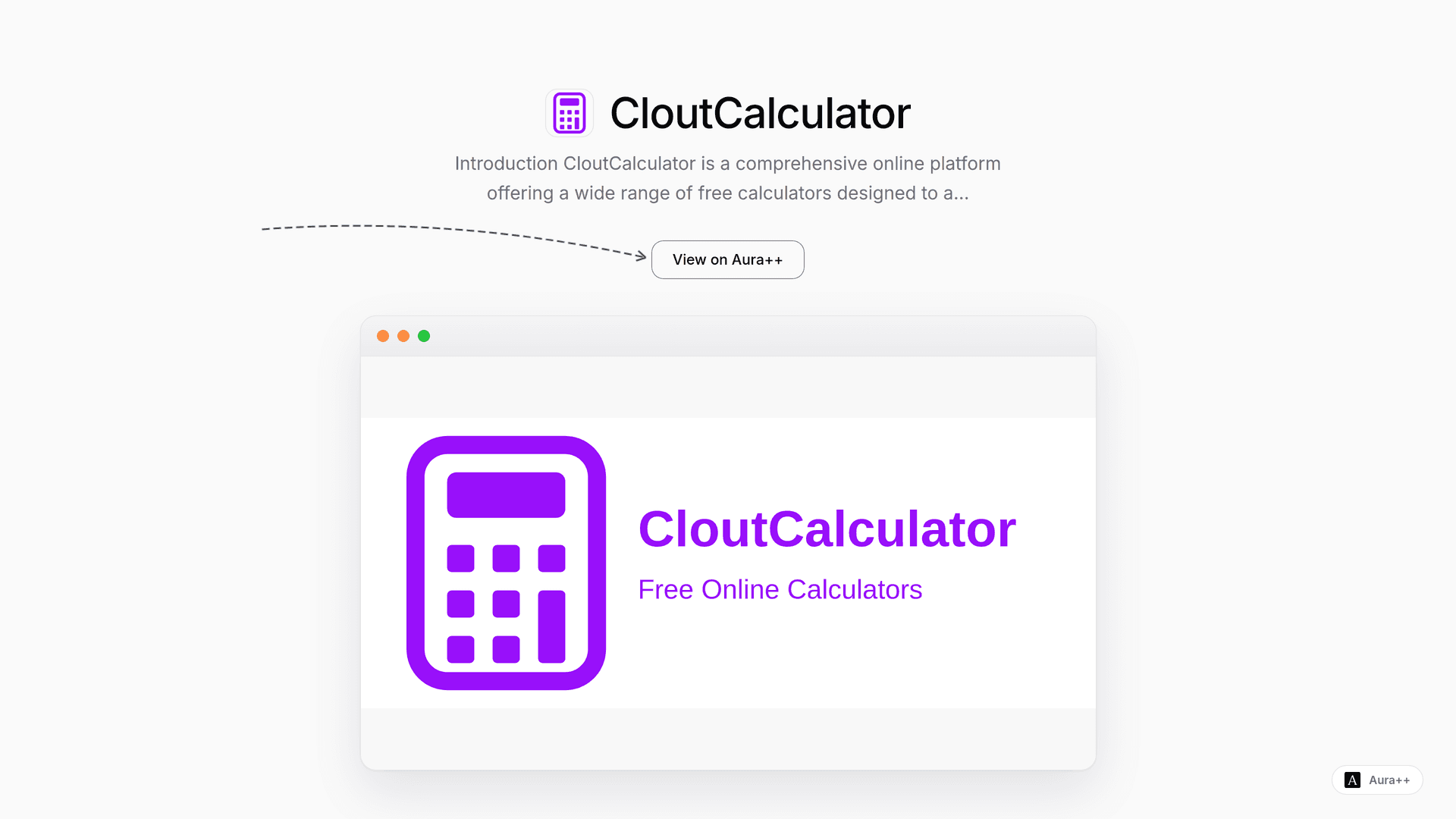 CloutCalculator - Free Online Calculators launch story featured image on Aura++