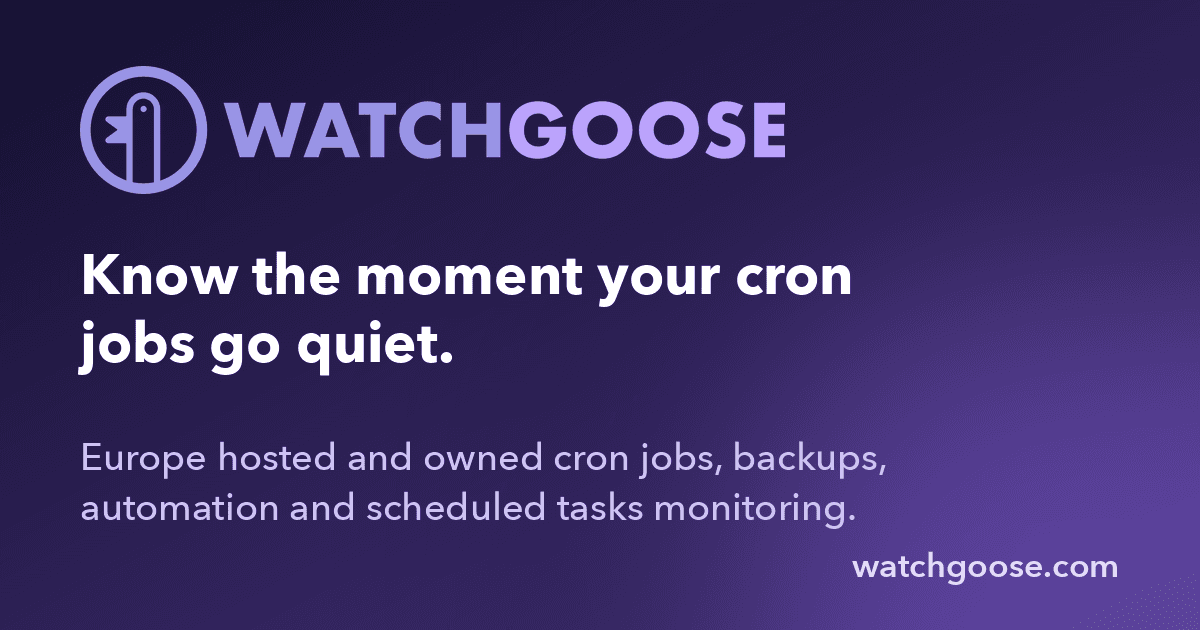 Watchgoose Job Monitoring product preview for startup listing on Aura++