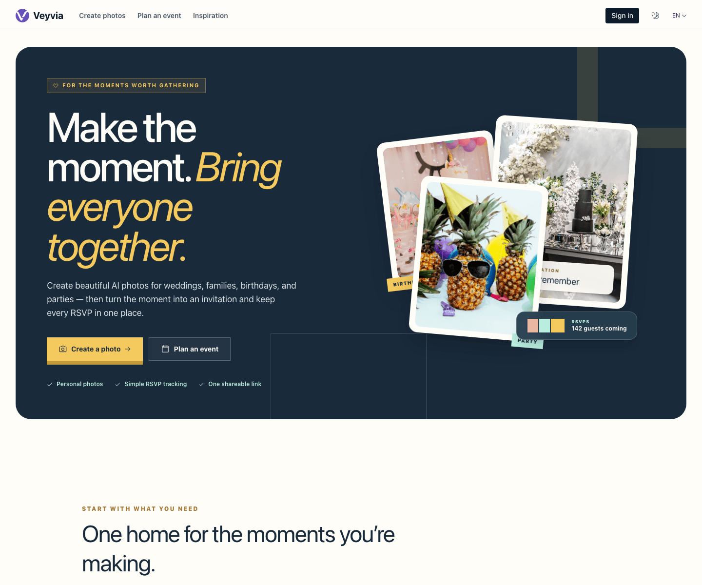 Veyvia product preview for startup listing on Aura++