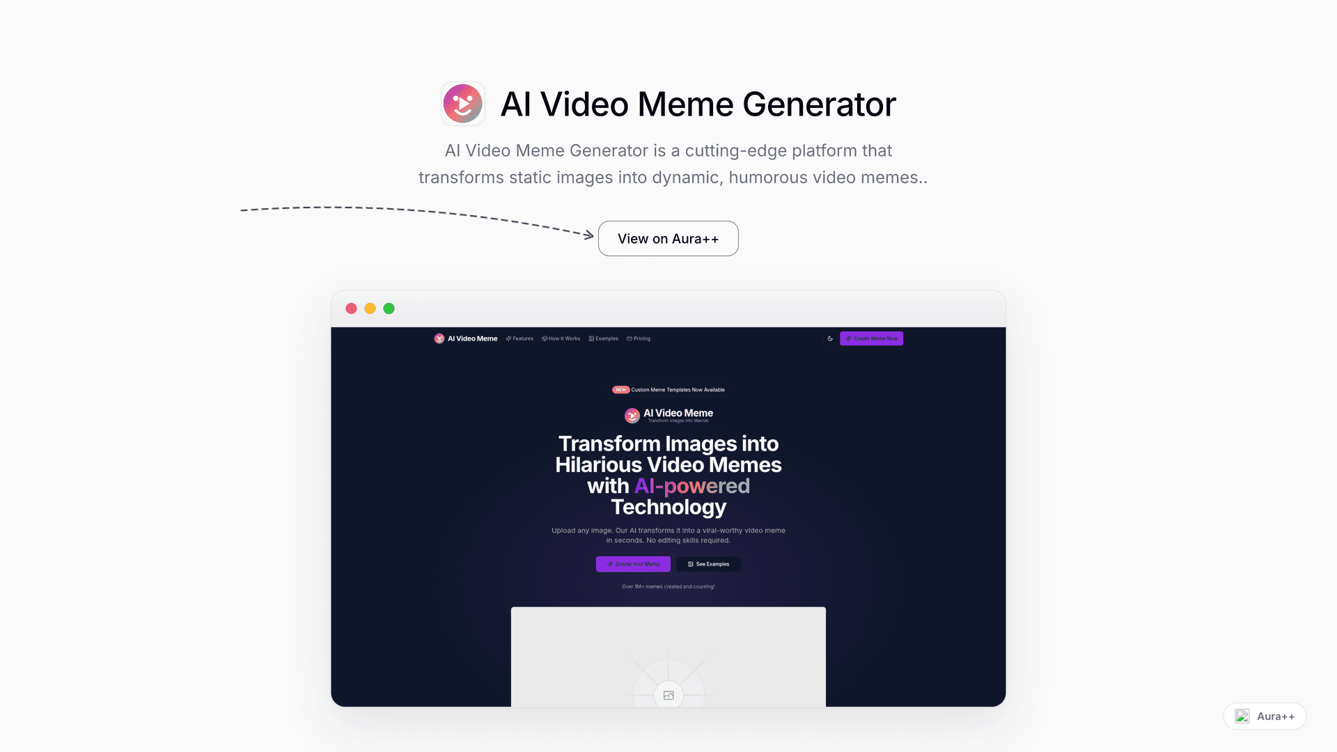 AI Video Meme Generator launch story featured image on Aura++