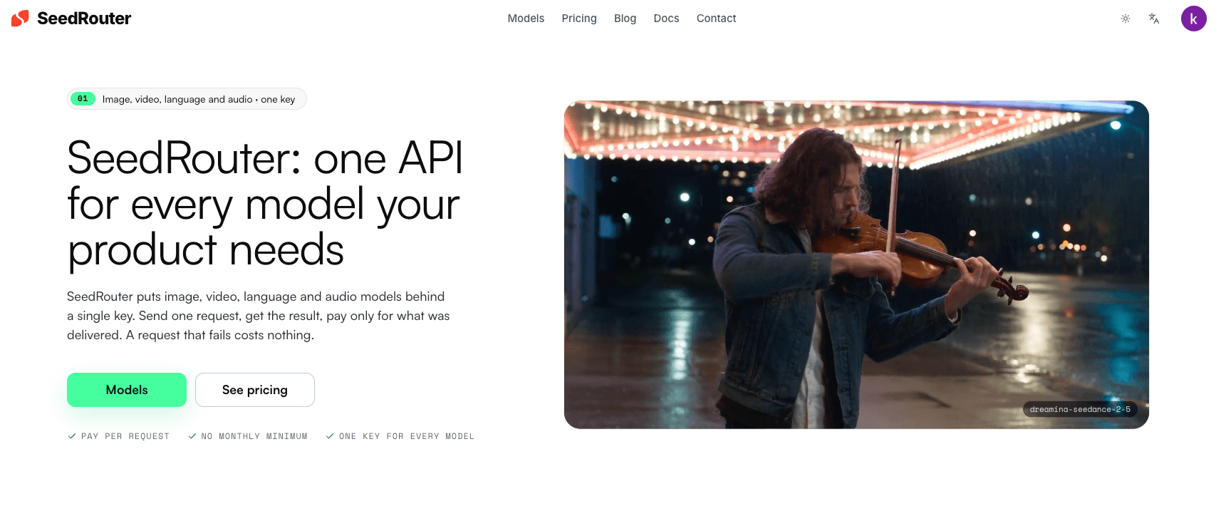 SeedRouter AI API Platform product preview for startup listing on Aura++