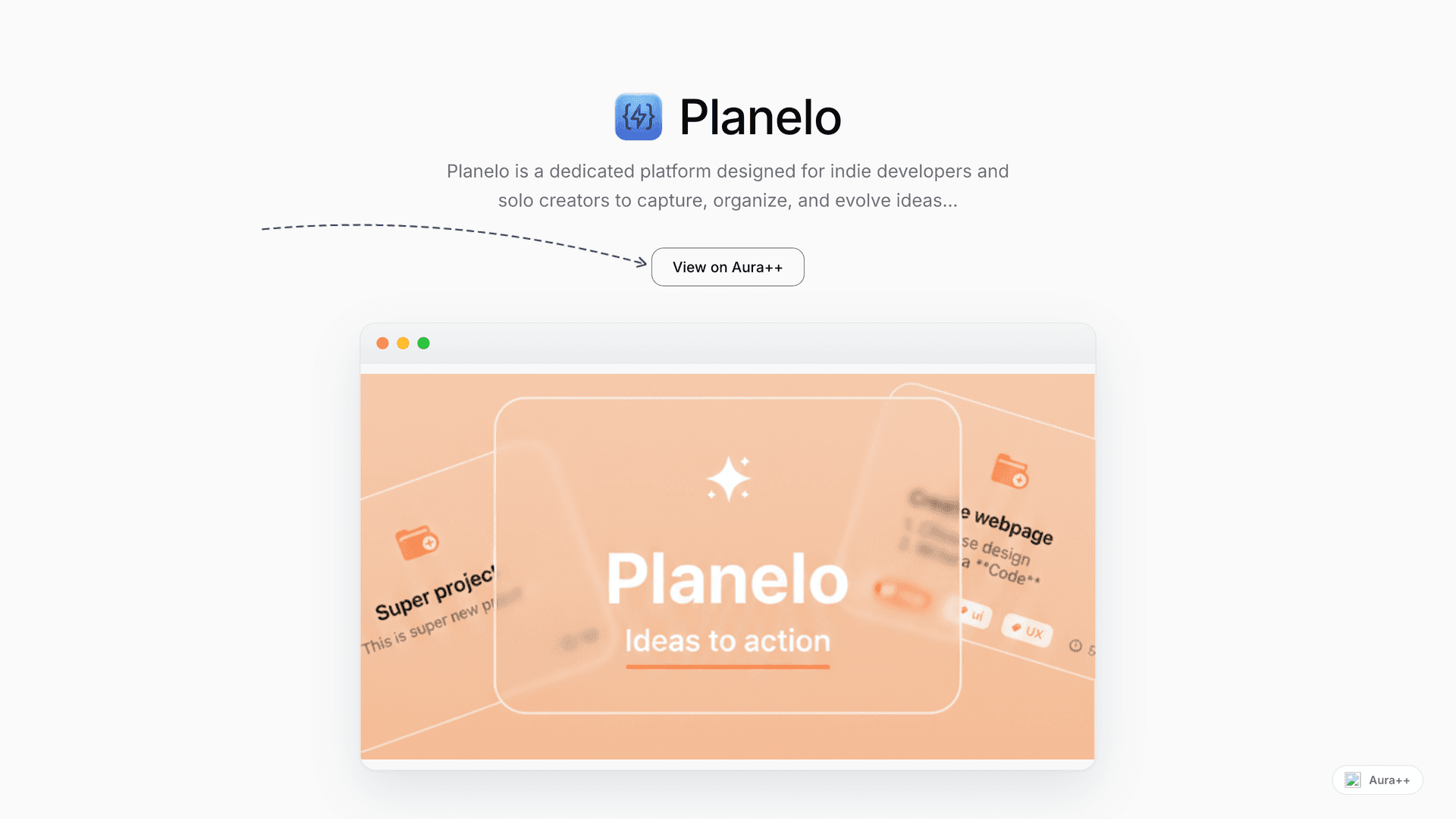 Planelo: Idea & Project Workflow Tool launch story featured image on Aura++