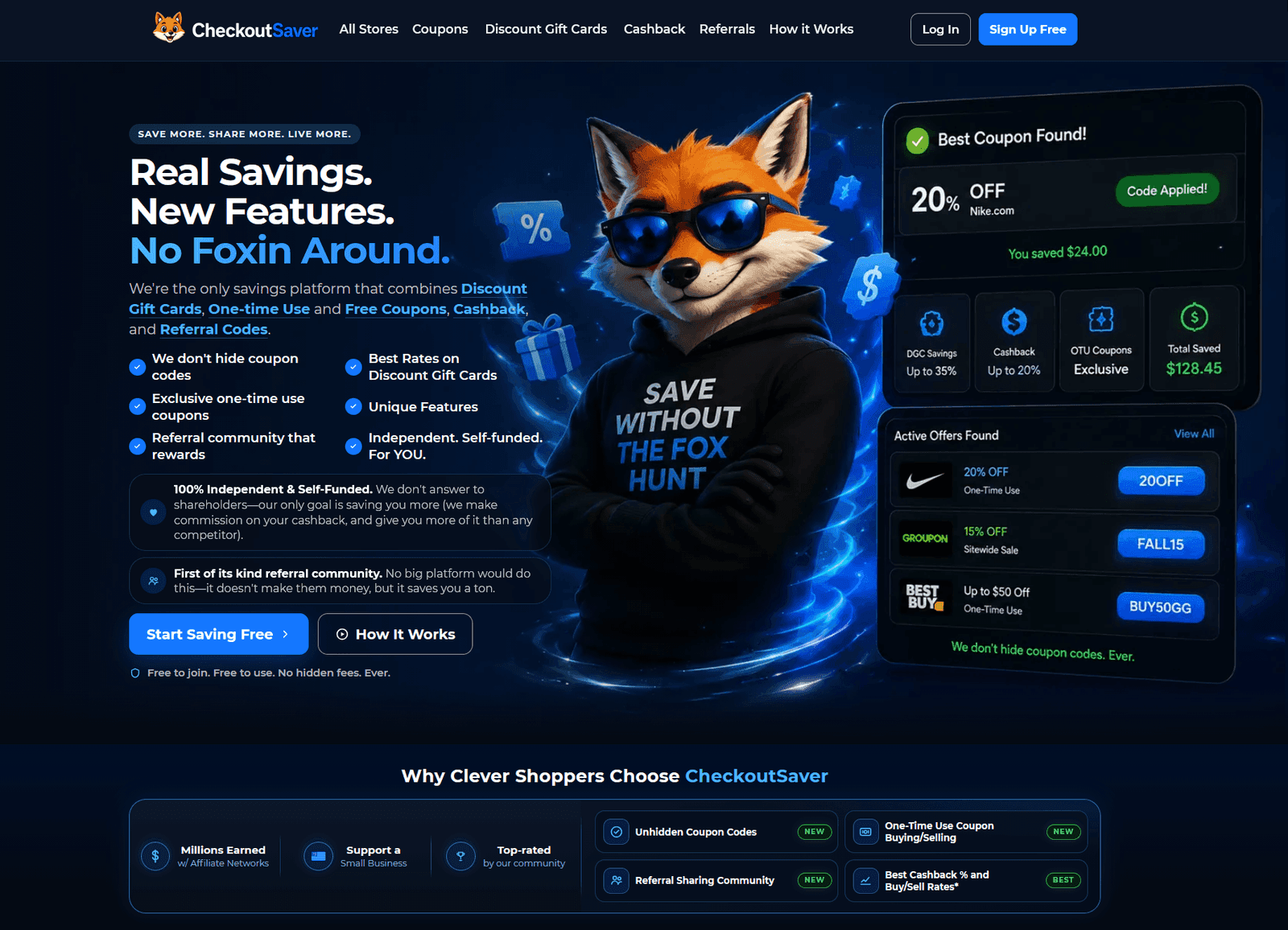 Checkout Saver product preview for startup listing on Aura++