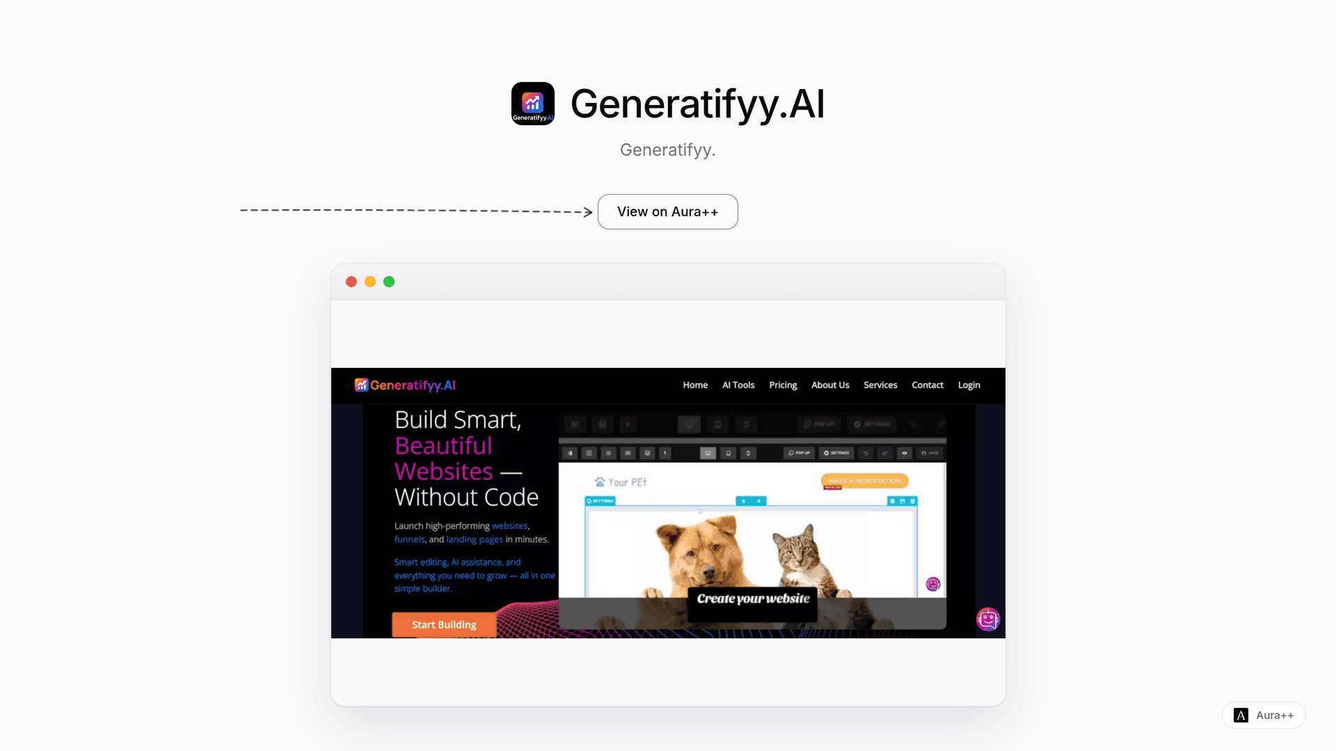 No-Code Web Development Made Easy with Generatifyy.AI