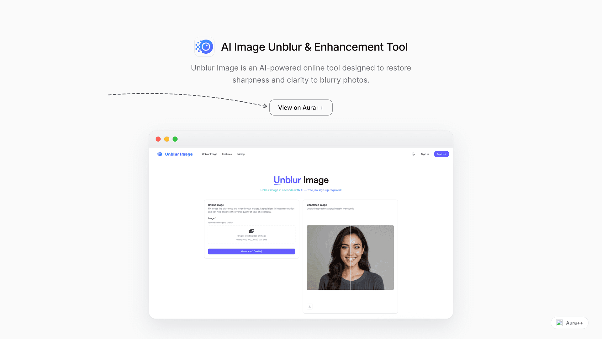 AI Image Unblur & Enhancement Tool launch story featured image on Aura++