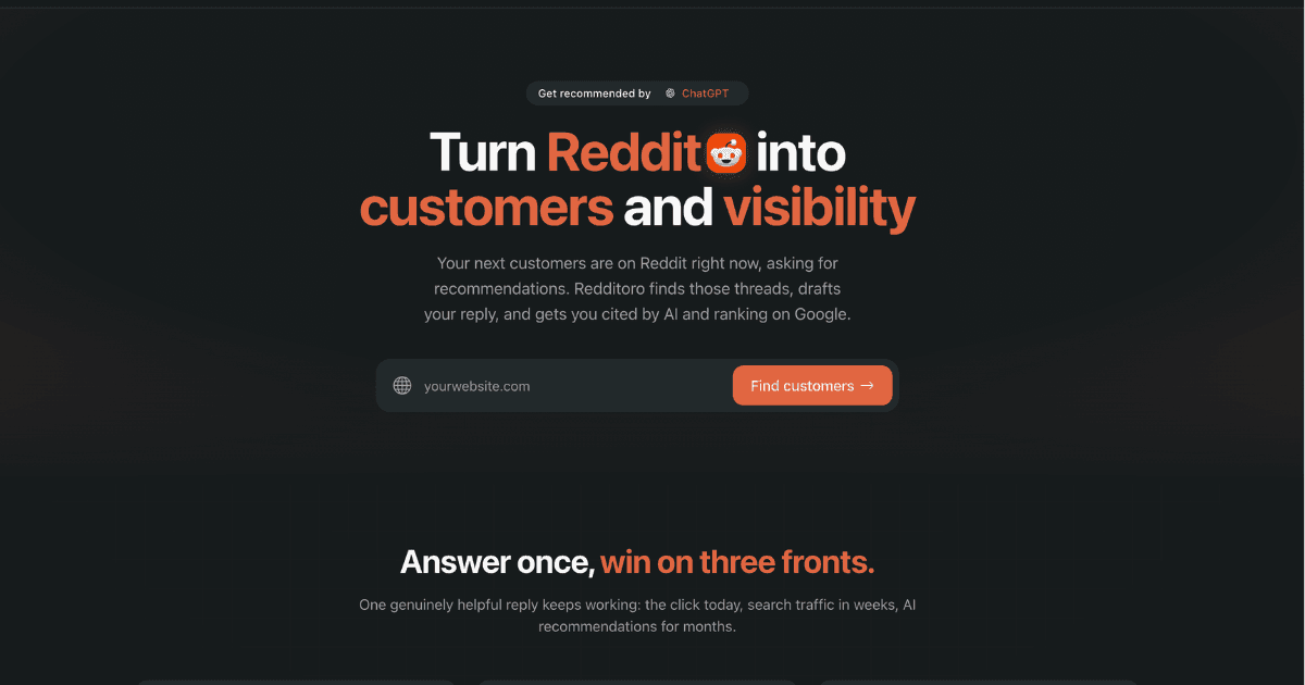 Redditoro product preview for startup listing on Aura++