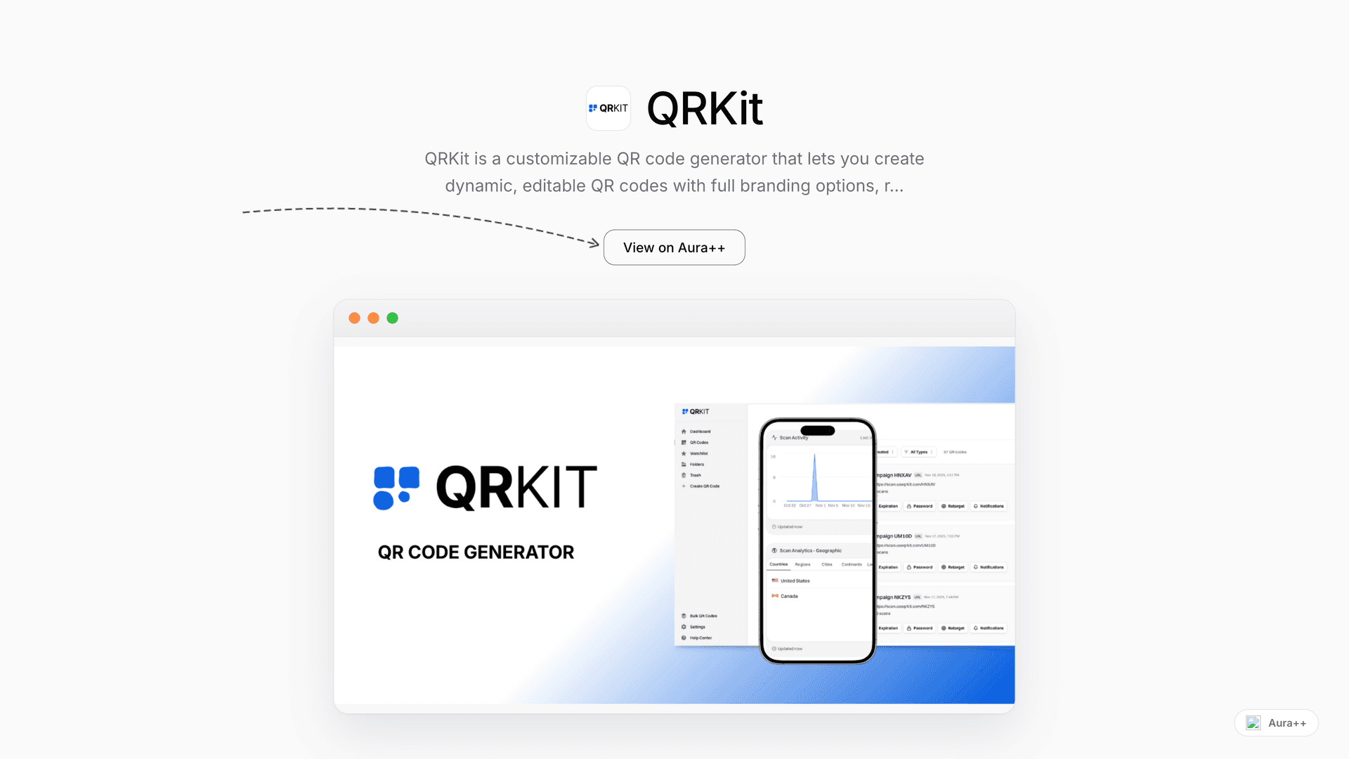 QRKit launch story featured image on Aura++