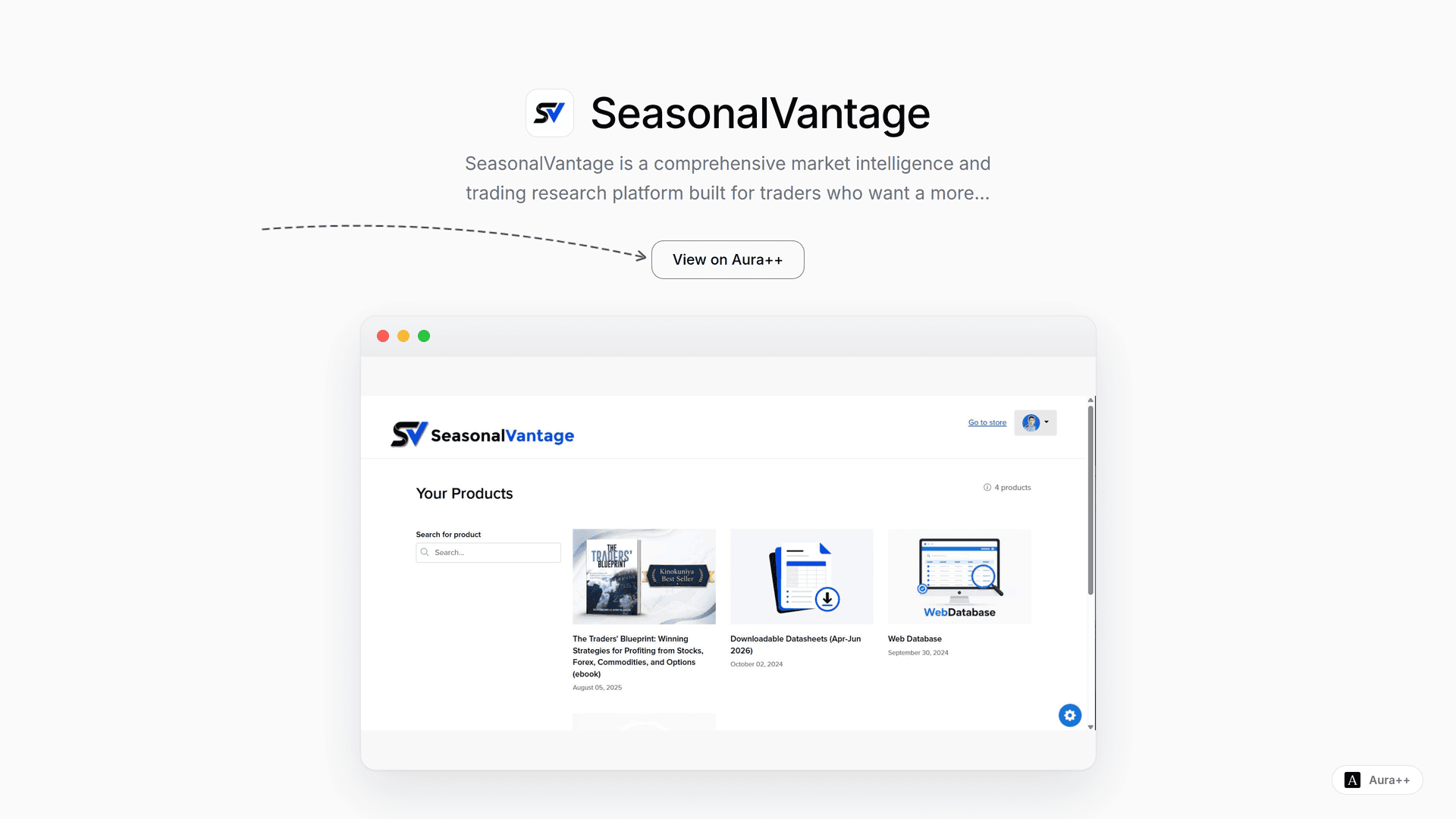 SeasonalVantage launch story featured image on Aura++