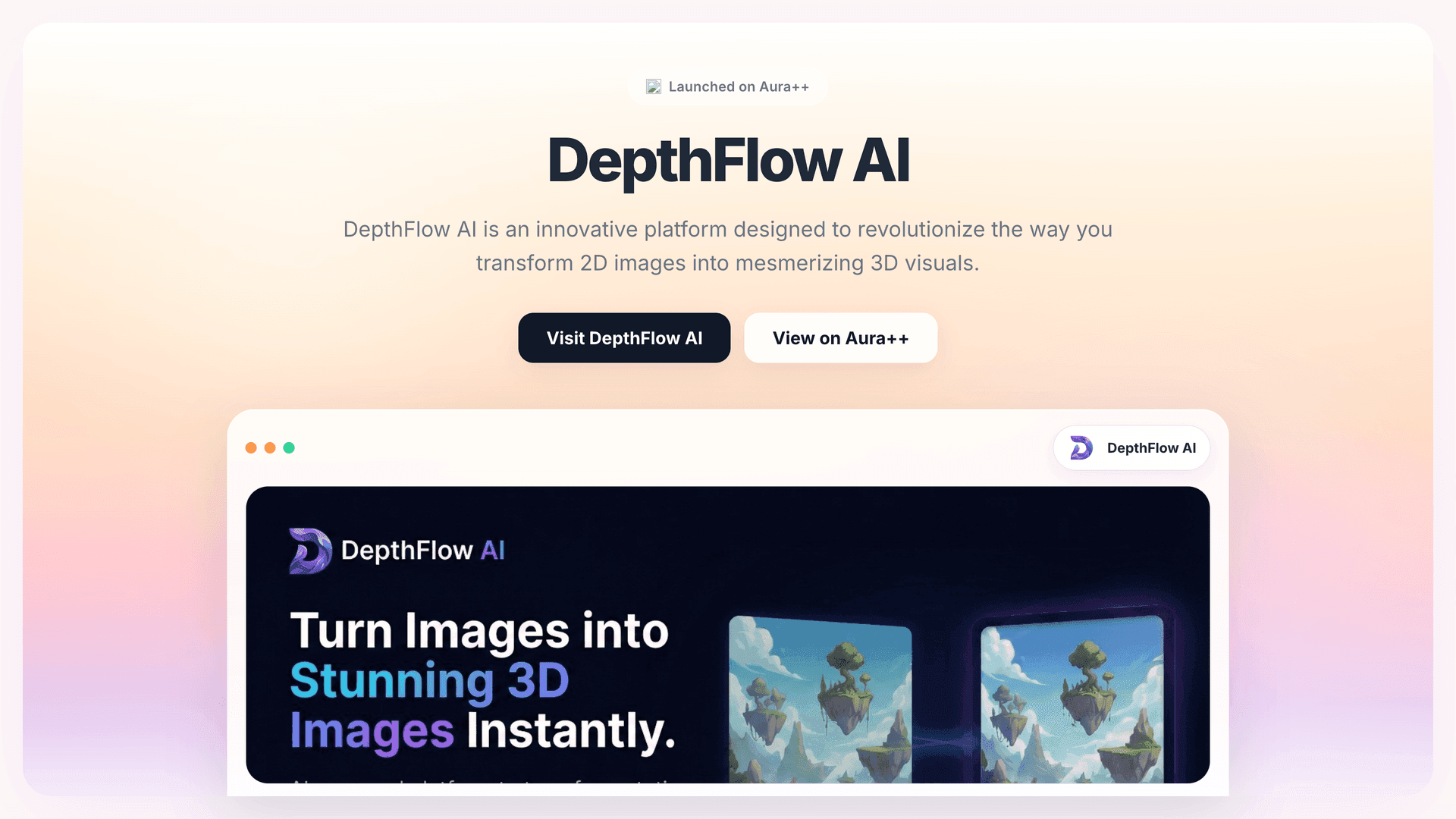 DepthFlow AI launch story featured image on Aura++