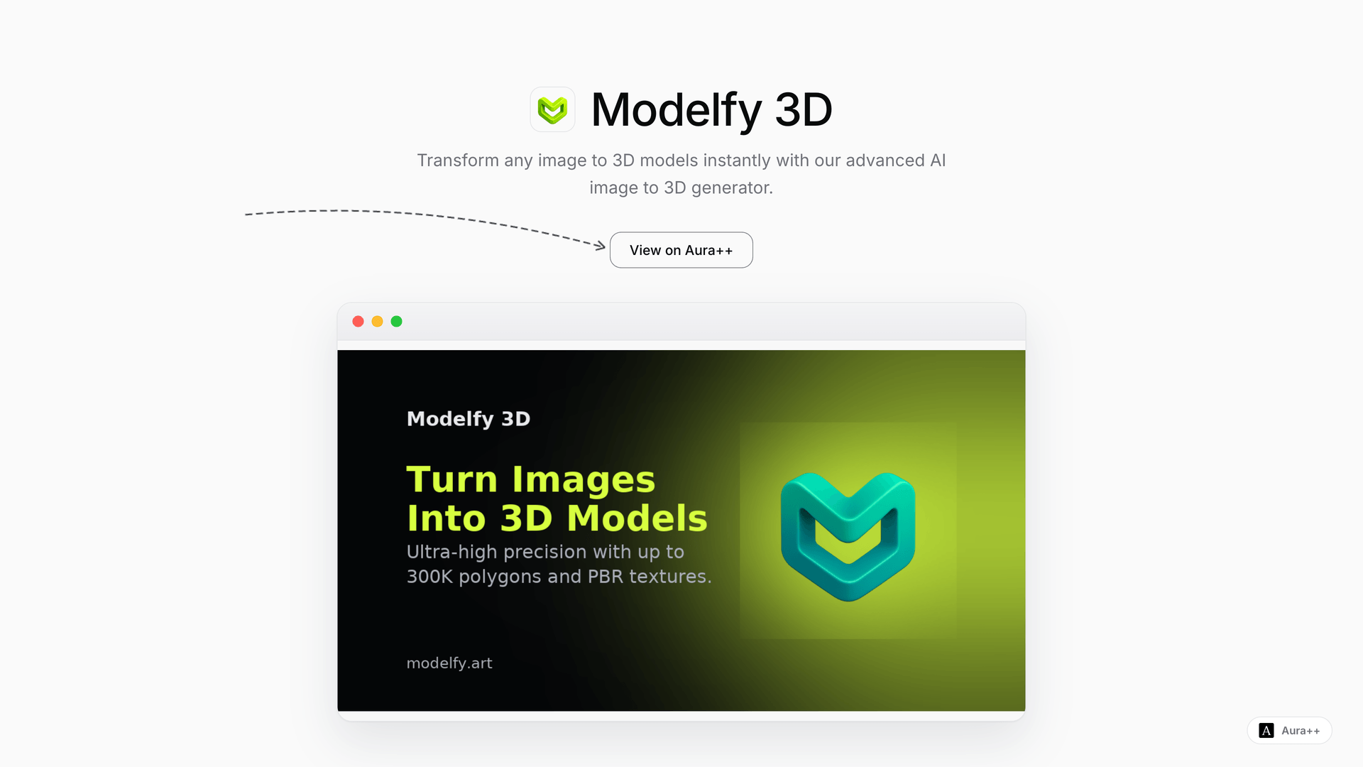 Modelfy 3D launch story featured image on Aura++