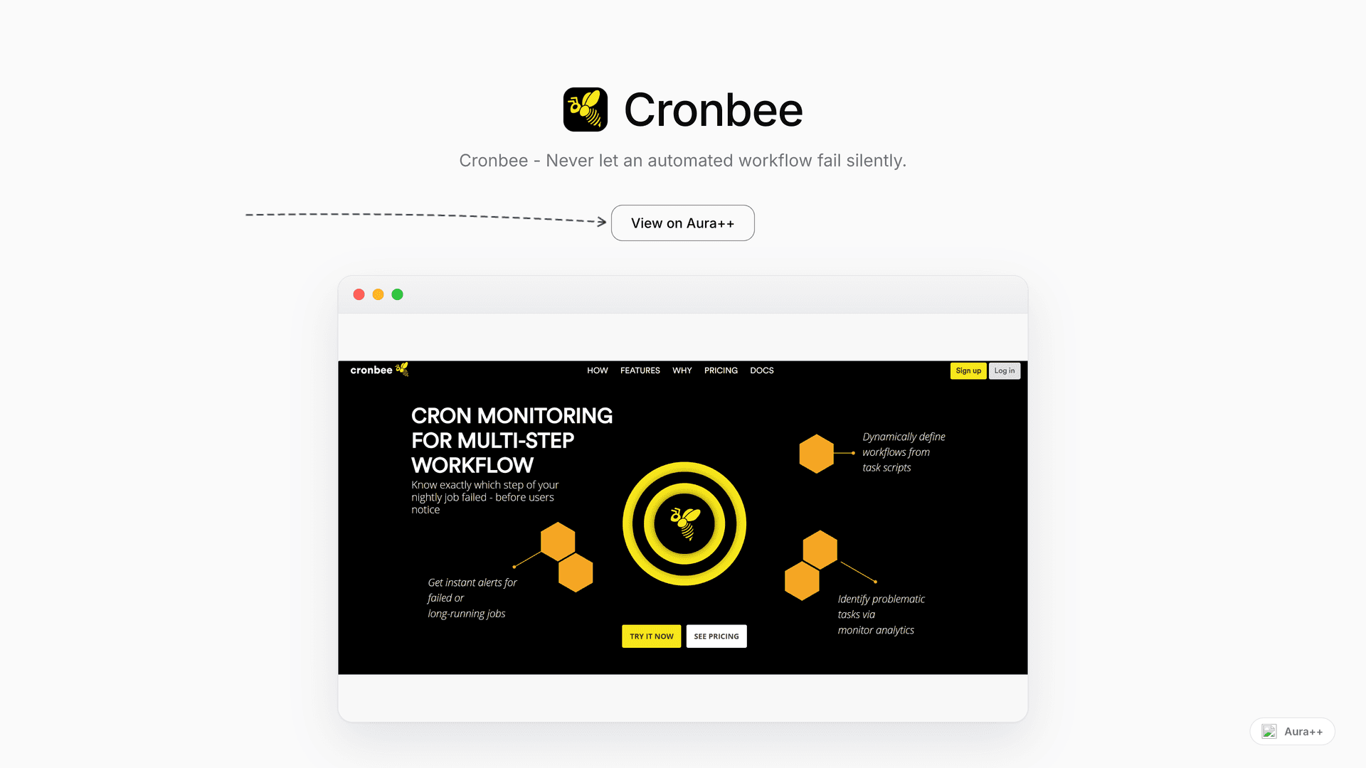 Cronbee launch featured image on Aura++