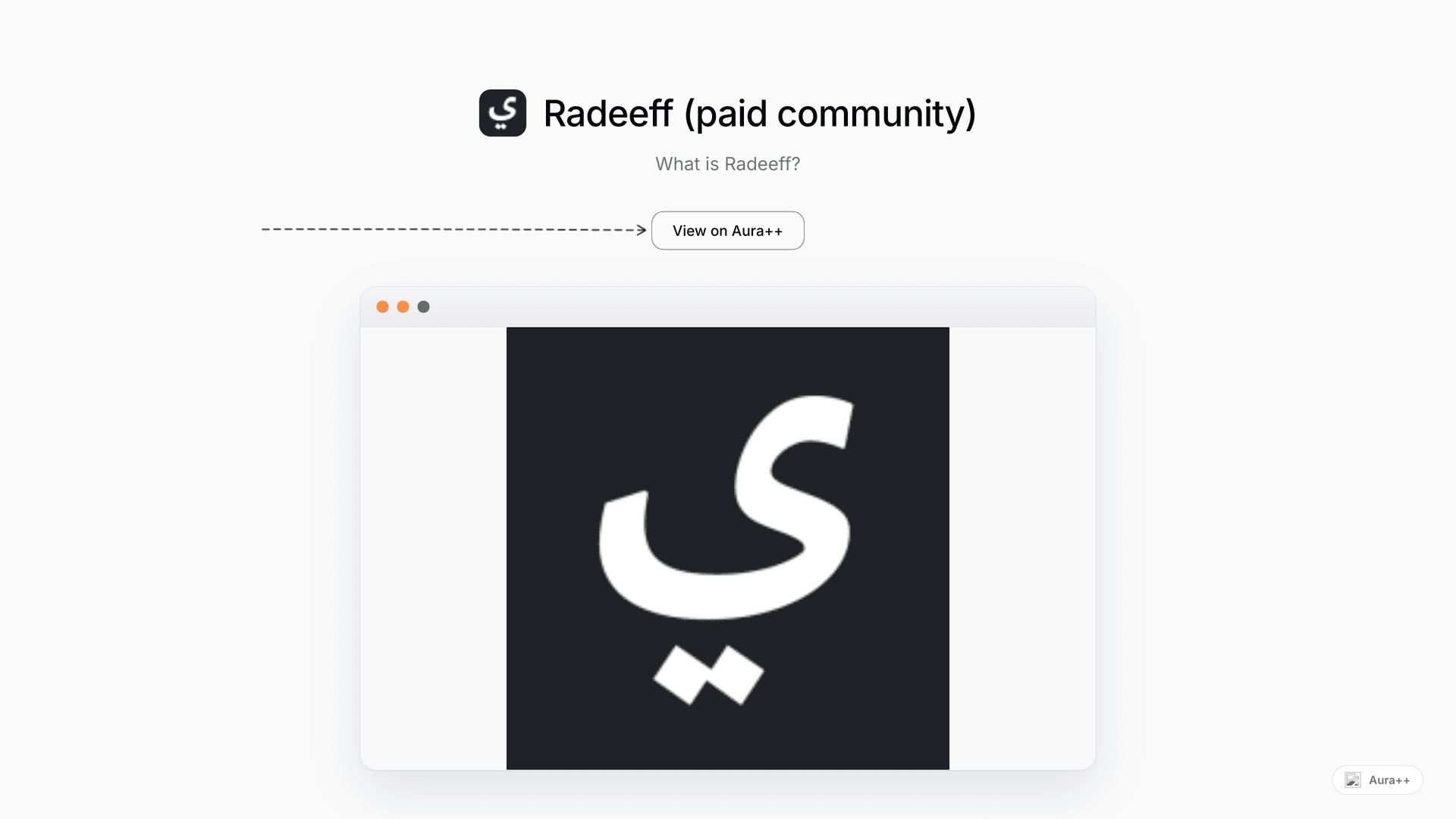 Radeeff (paid community) launch story featured image on Aura++