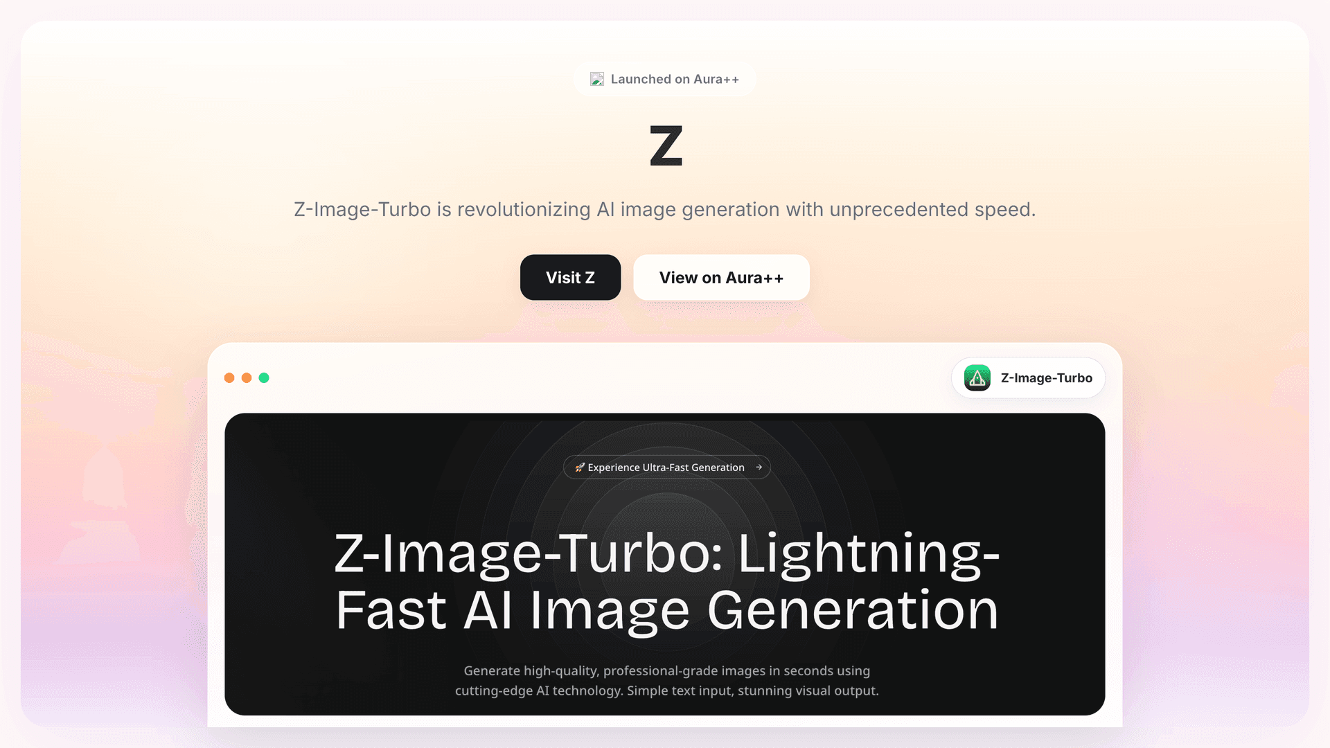 Z-Image-Turbo launch featured image on Aura++