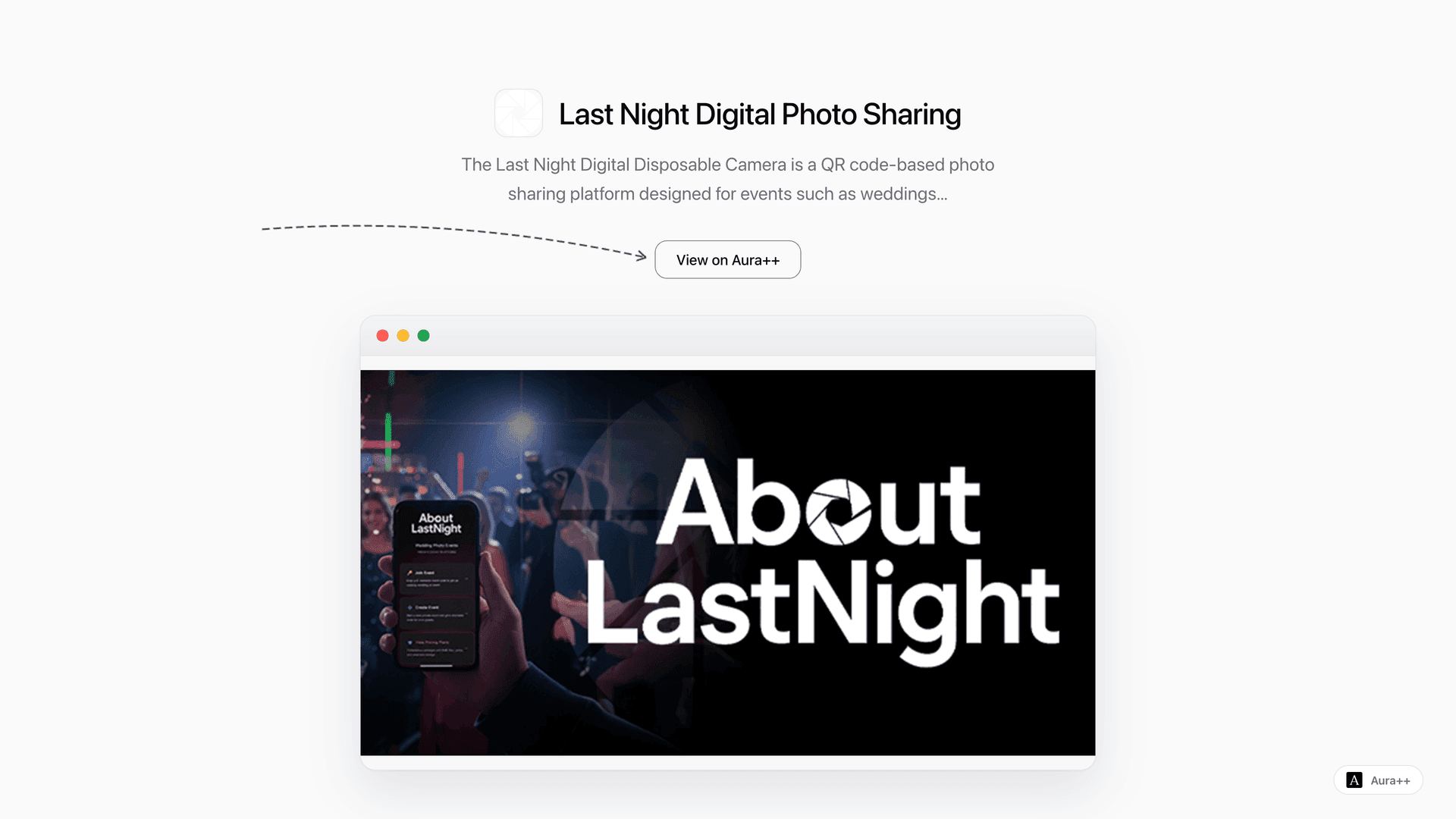 Last Night Digital Photo Sharing launch featured image on Aura++