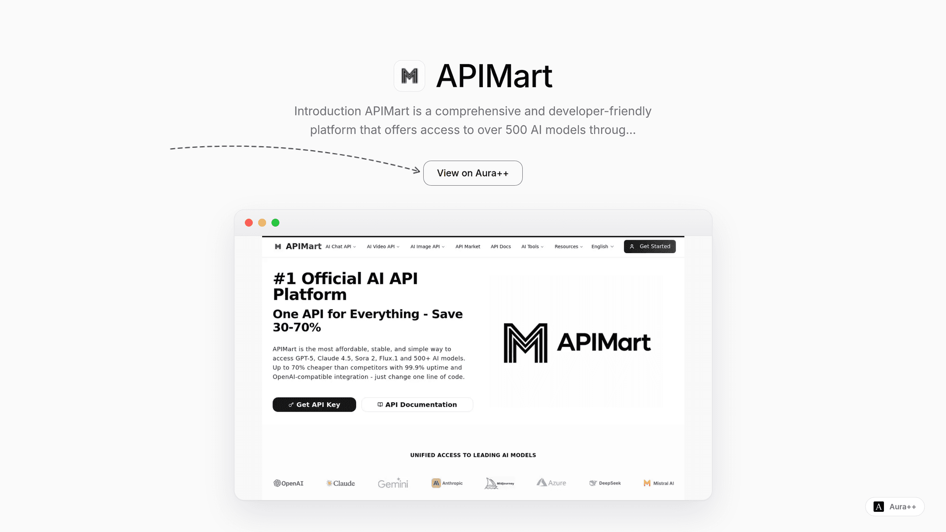 APIMart launch story featured image on Aura++