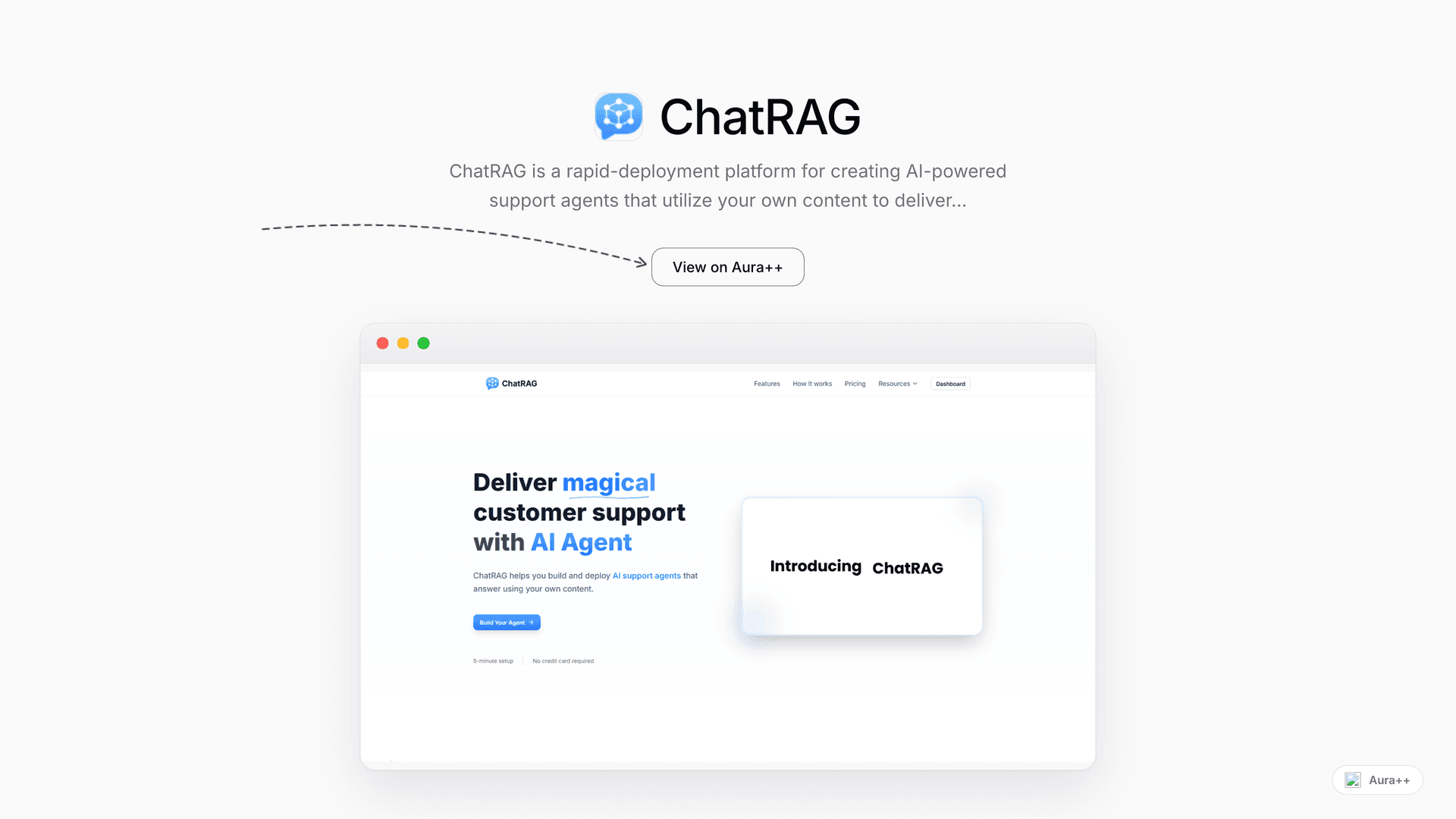 ChatRAG launch featured image on Aura++