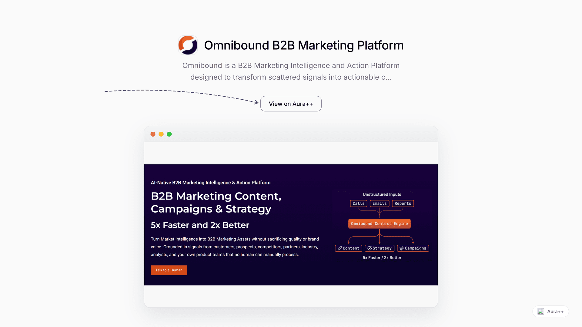 Omnibound B2B Marketing Platform launch story featured image on Aura++
