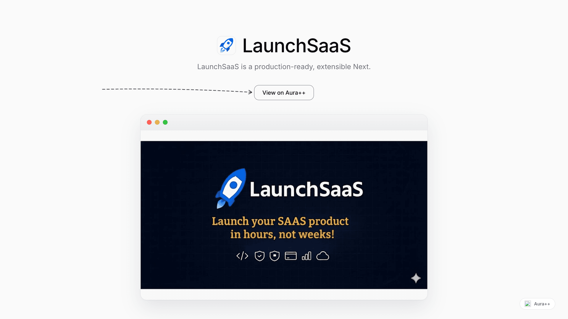 LaunchSaaS: Next.js SaaS Boilerplate launch story featured image on Aura++
