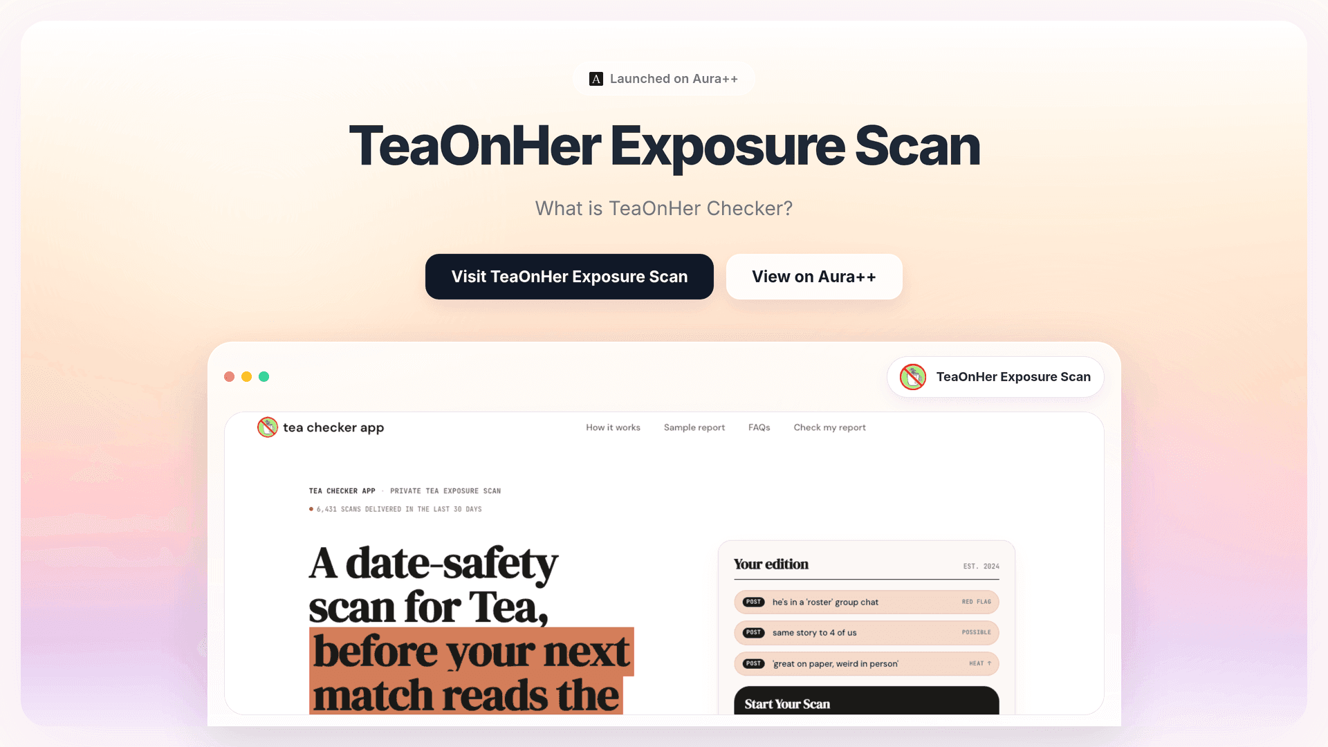 Monitor Online Reputation with TeaOnHer Exposure Scan Service