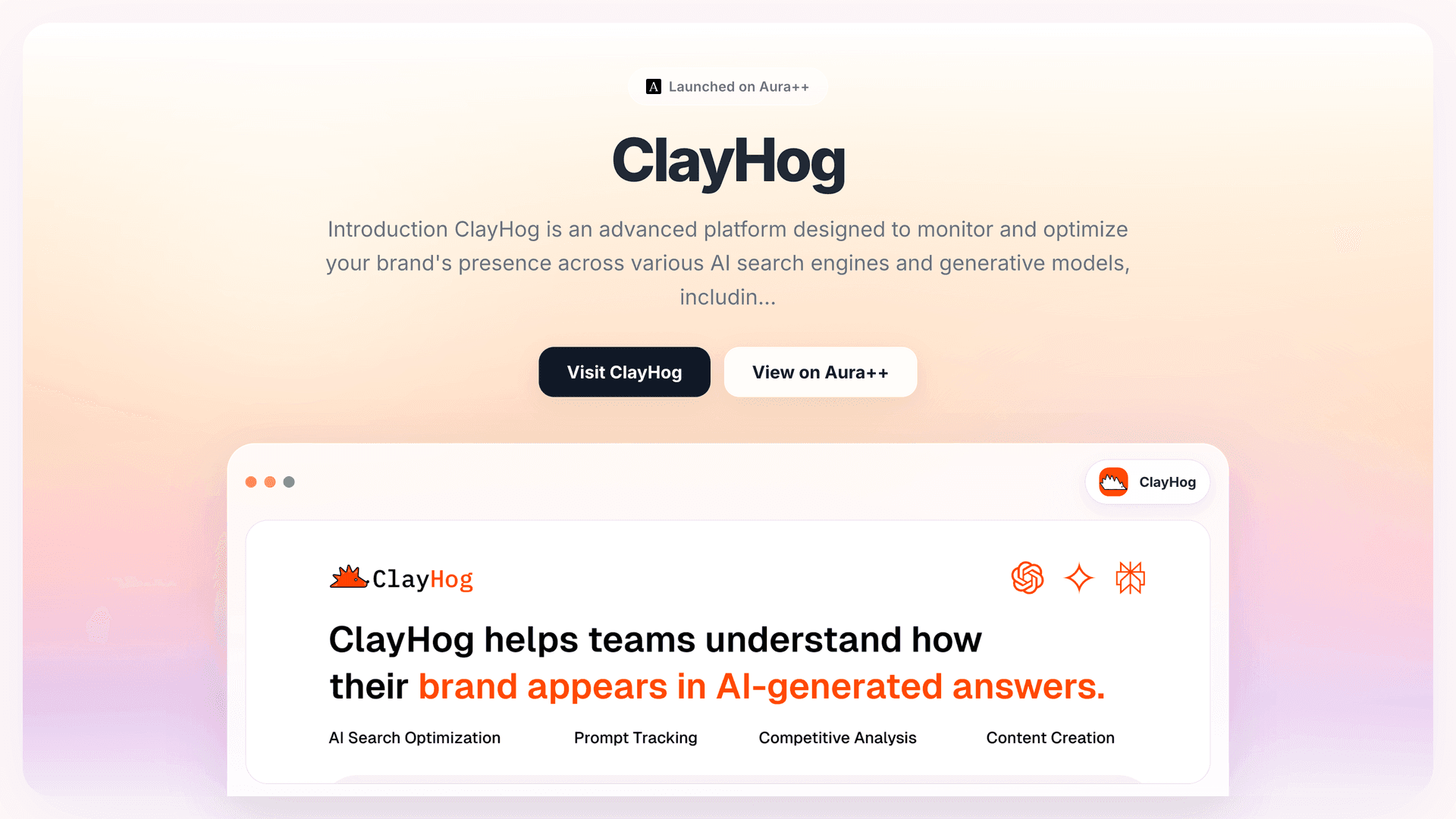ClayHog launch featured image on Aura++