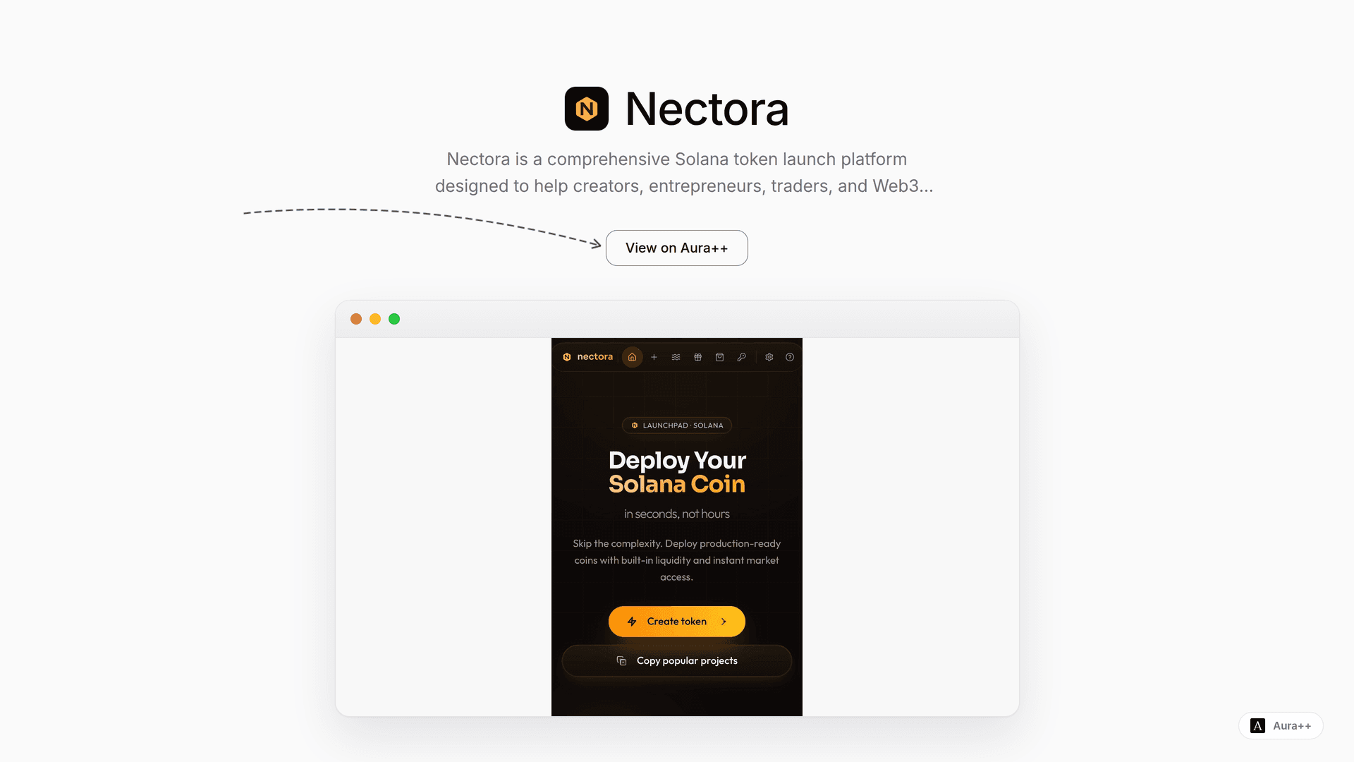 Nectora launch story featured image on Aura++