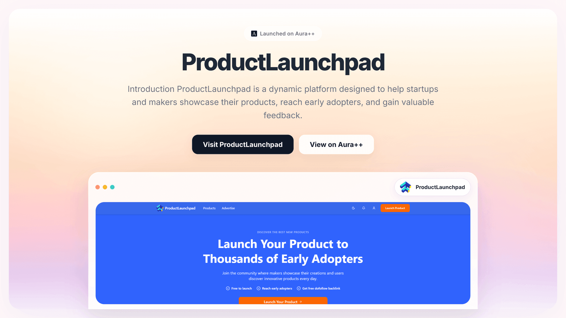 ProductLaunchpad launch story featured image on Aura++