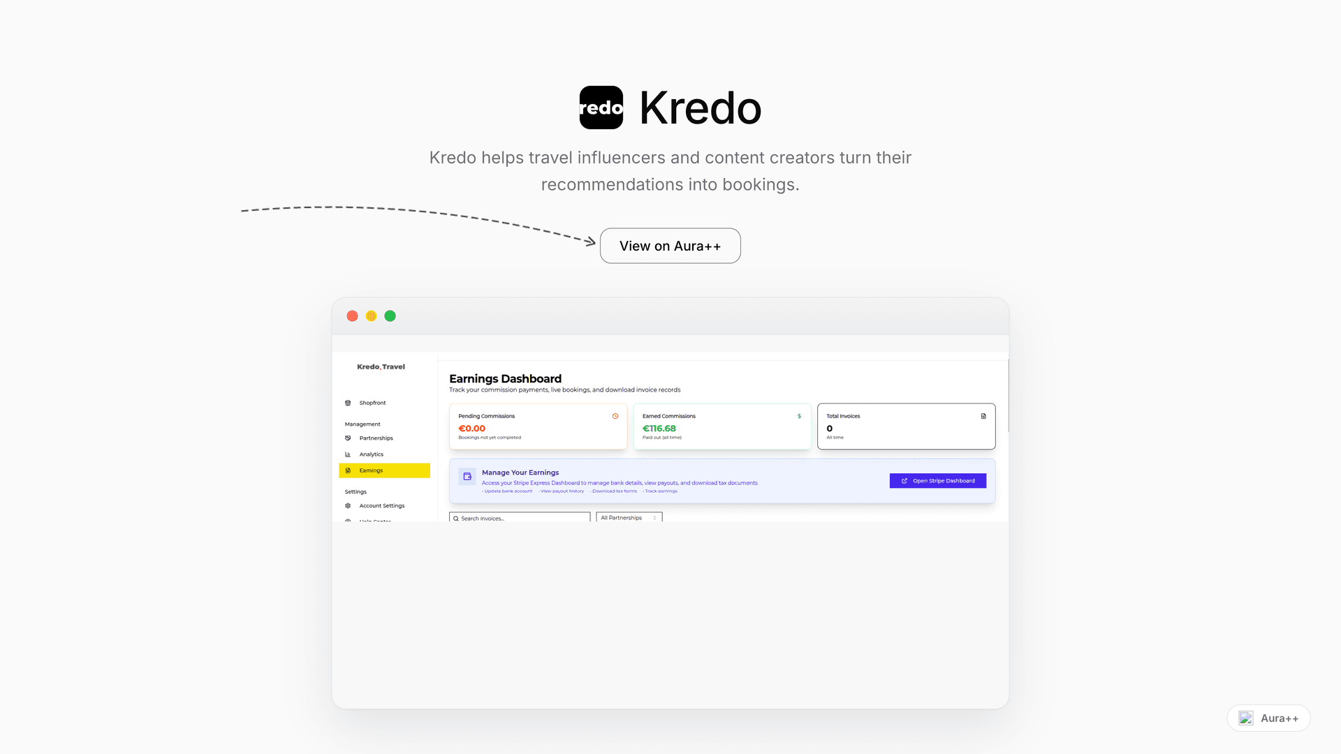 Kredo launch story featured image on Aura++