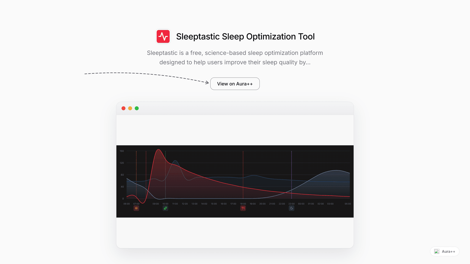 Sleeptastic Sleep Optimization Tool launch story featured image on Aura++