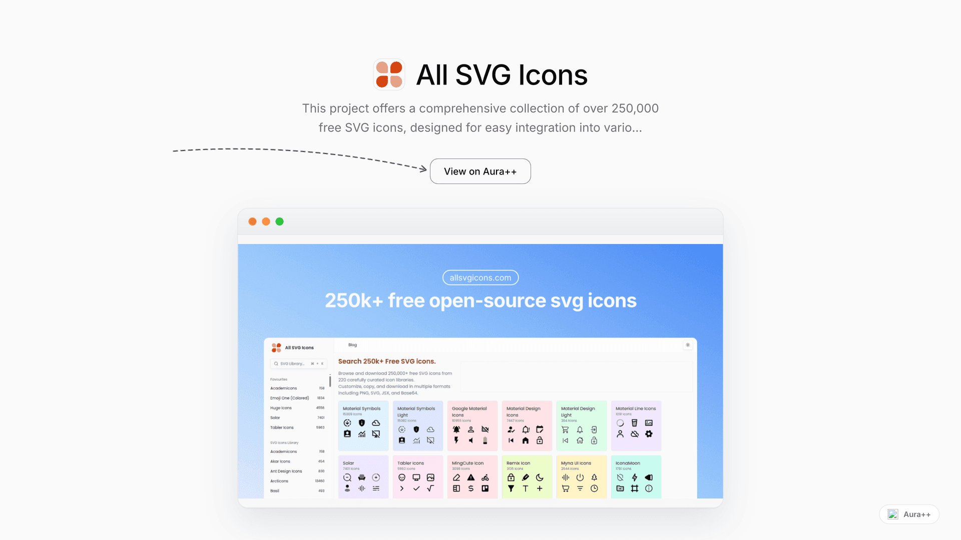 All SVG Icons launch featured image on Aura++