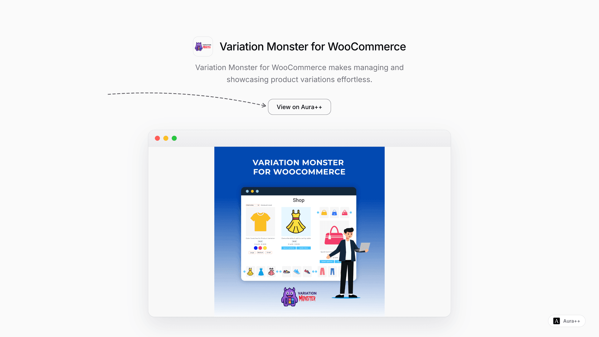 Variation Monster for WooCommerce launch story featured image on Aura++