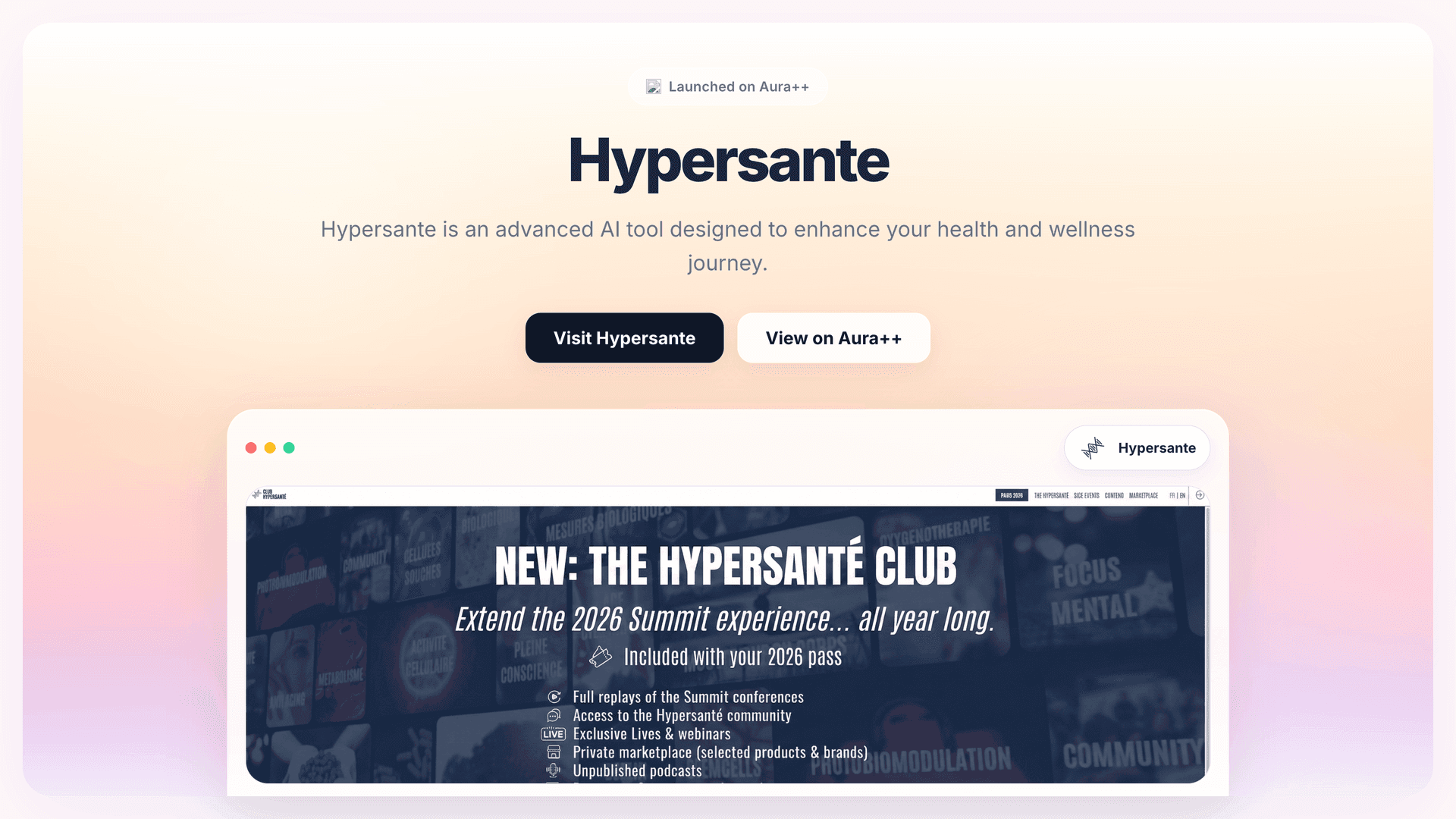 Hypersante  launch story featured image on Aura++