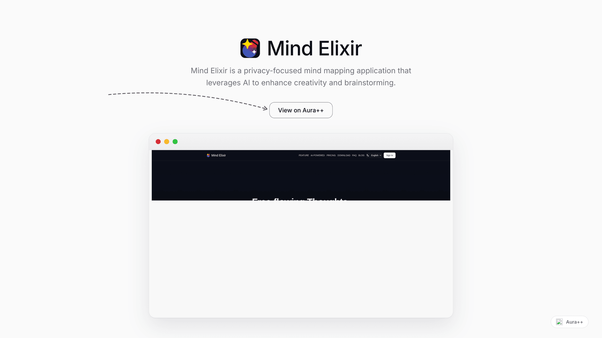 Mind Elixir - AI-Powered Mind Mapping launch story featured image on Aura++