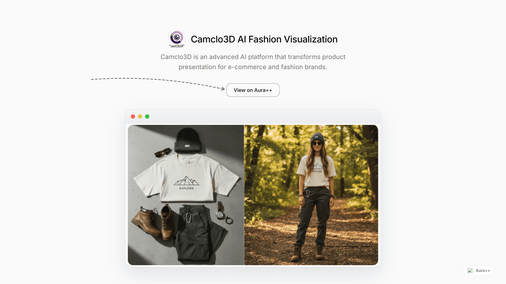 Camclo3D AI Fashion Visualization launch story featured image on Aura++